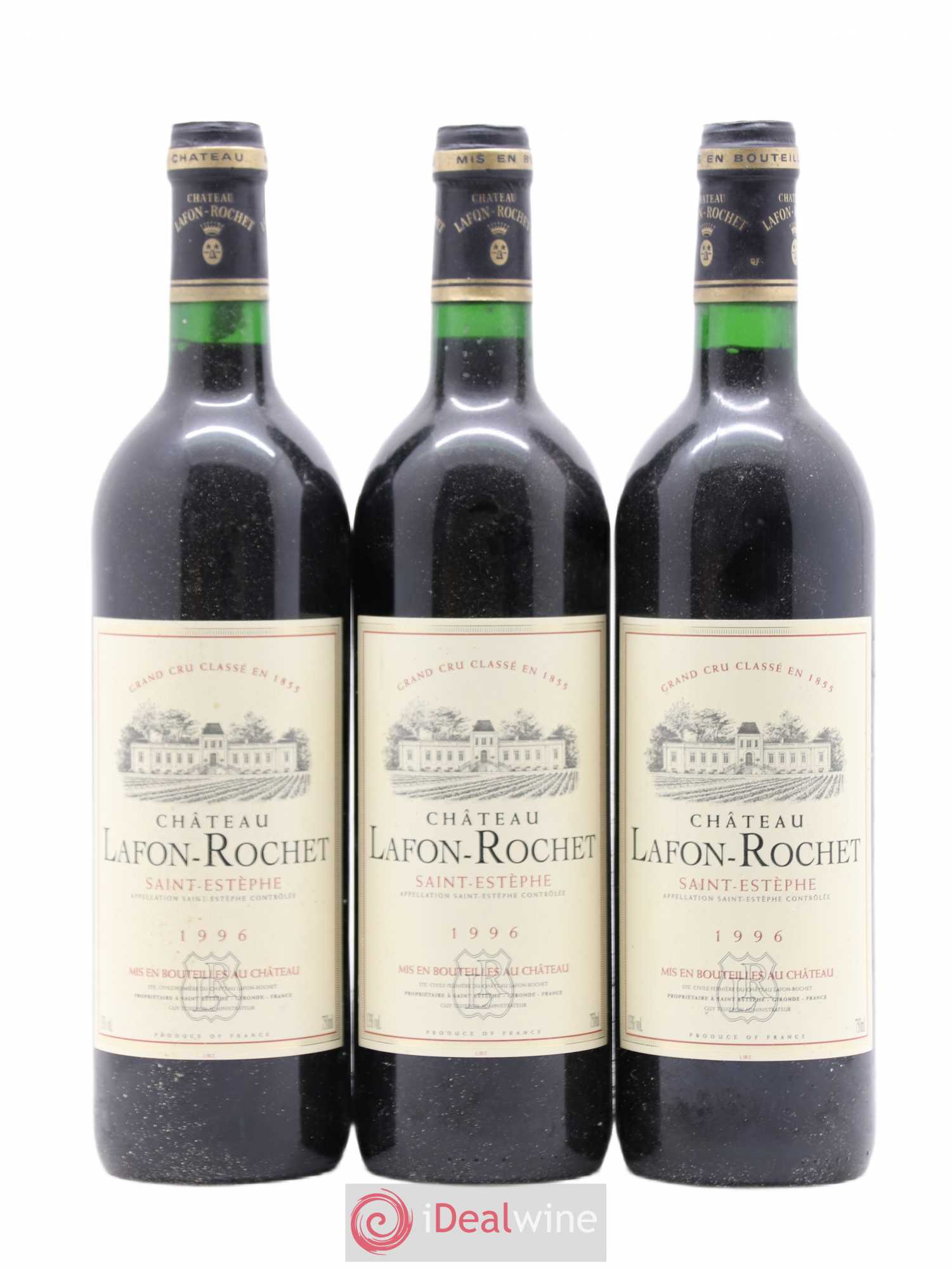 Château Lafon Rochet 4ème Grand Cru Classé 1996 - Lot de 3 bouteilles - 0