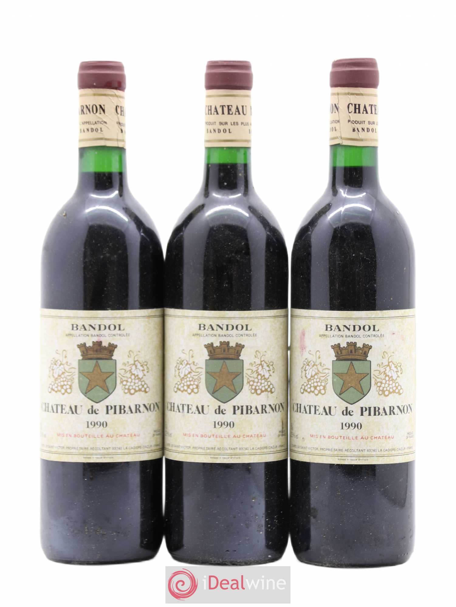 Bandol Château de Pibarnon Comte de Saint-Victor 1990 - Lot de 3 bouteilles - 0