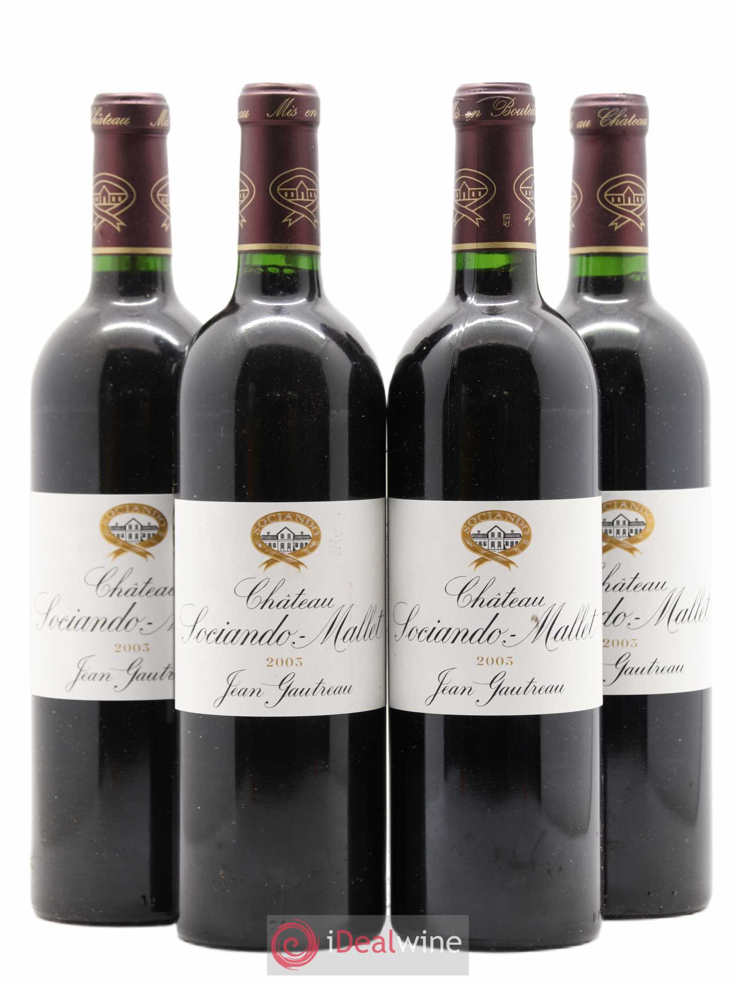 Château Sociando Mallet 2003 - Lot de 4 bouteilles - 0