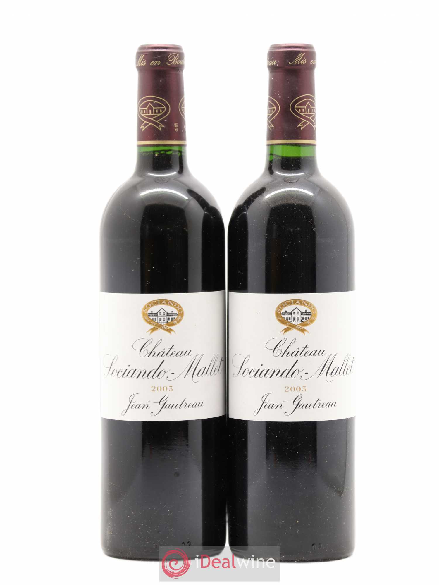 Château Sociando Mallet 2003 - Lot de 2 bouteilles - 0