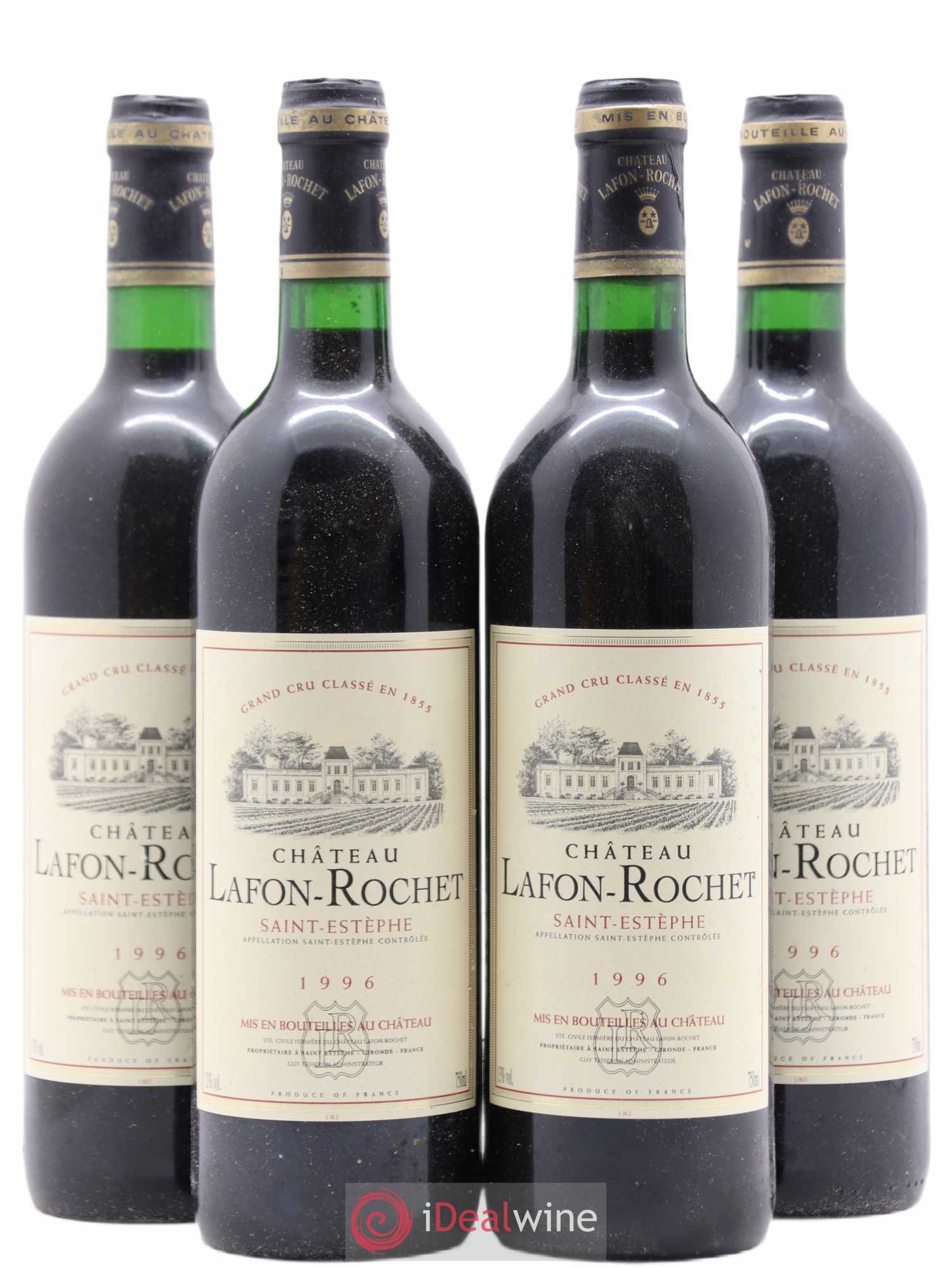 Château Lafon Rochet 4ème Grand Cru Classé 1996 - Lot de 4 bouteilles - 0