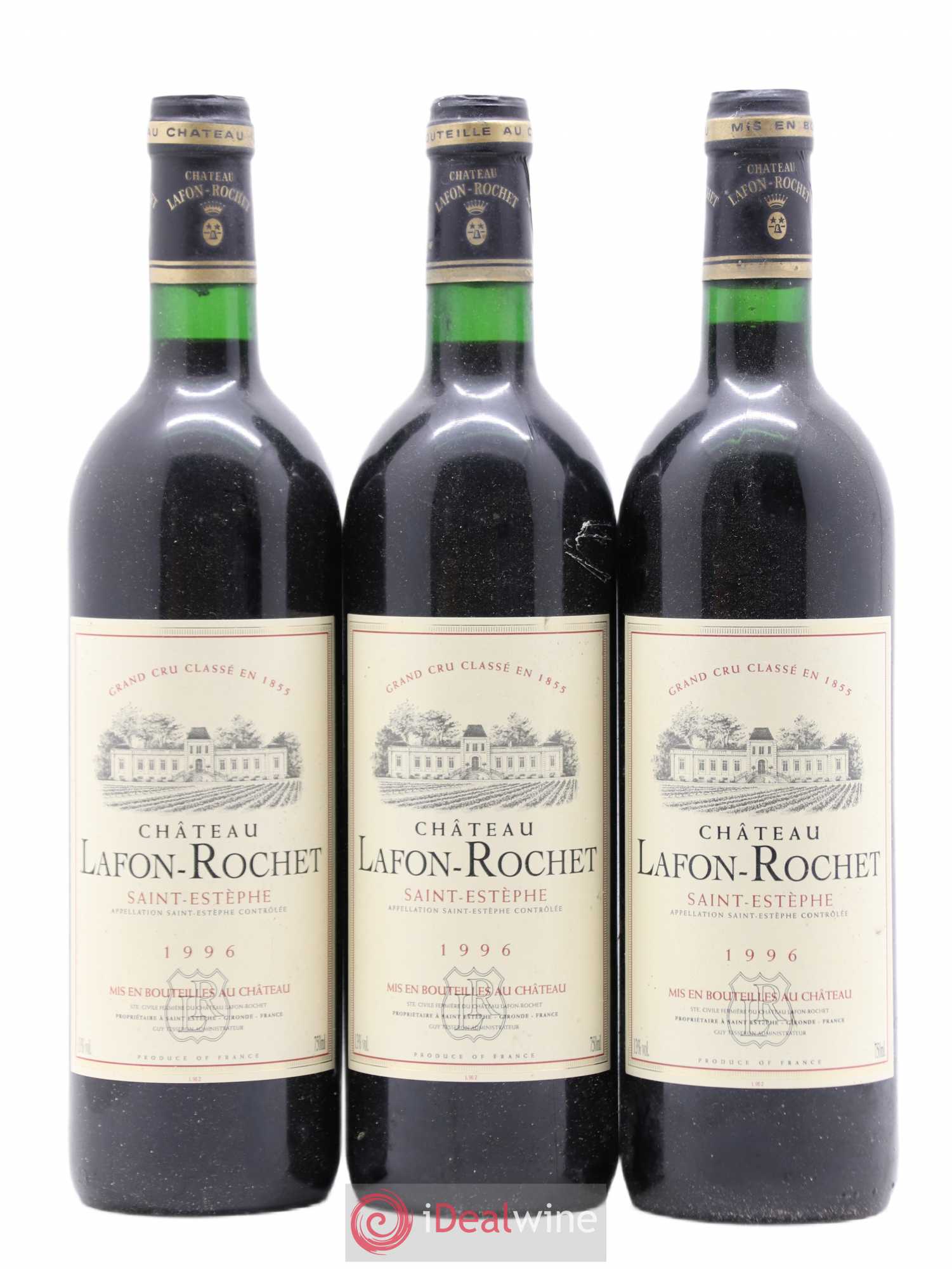Château Lafon Rochet 4ème Grand Cru Classé 1996 - Lot de 3 bouteilles - 0