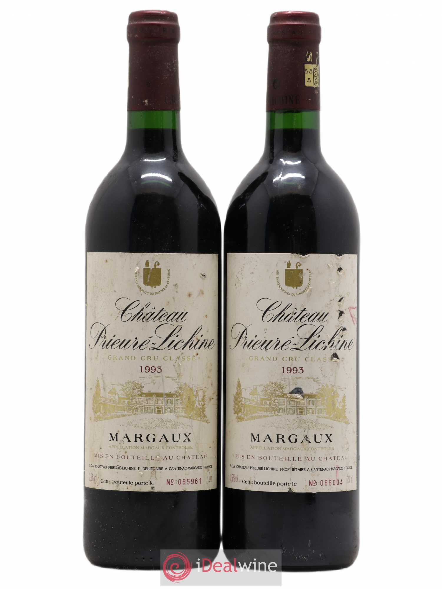 Château Prieuré Lichine 4ème Grand Cru Classé 1993 - Lot de 2 bouteilles - 0