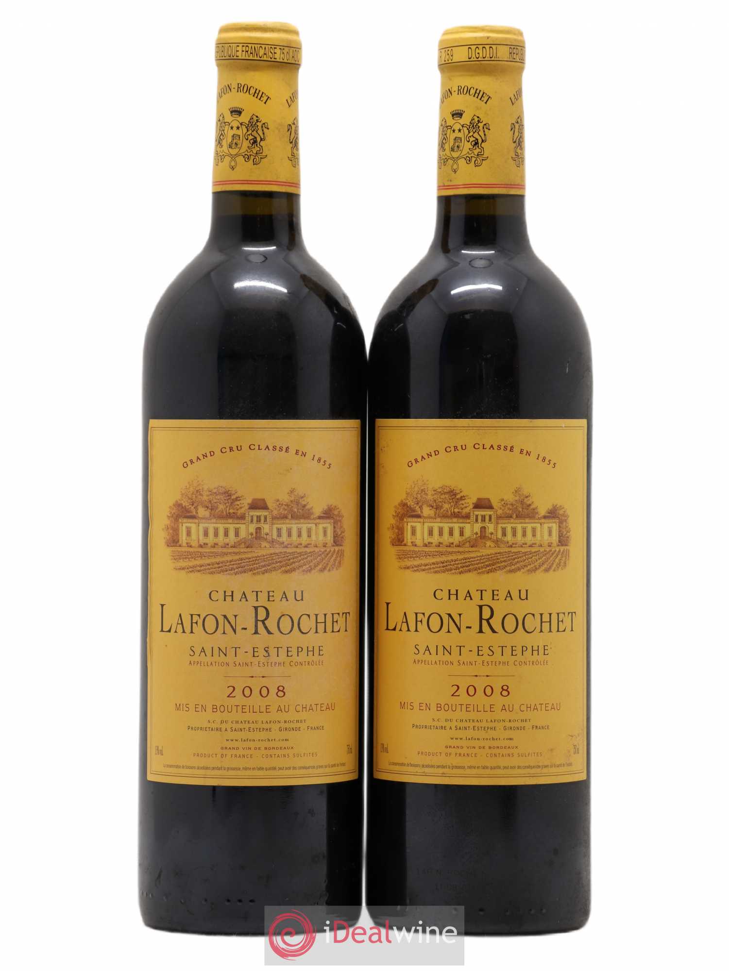 Château Lafon Rochet 4ème Grand Cru Classé 2008 - Lot de 2 bouteilles - 0