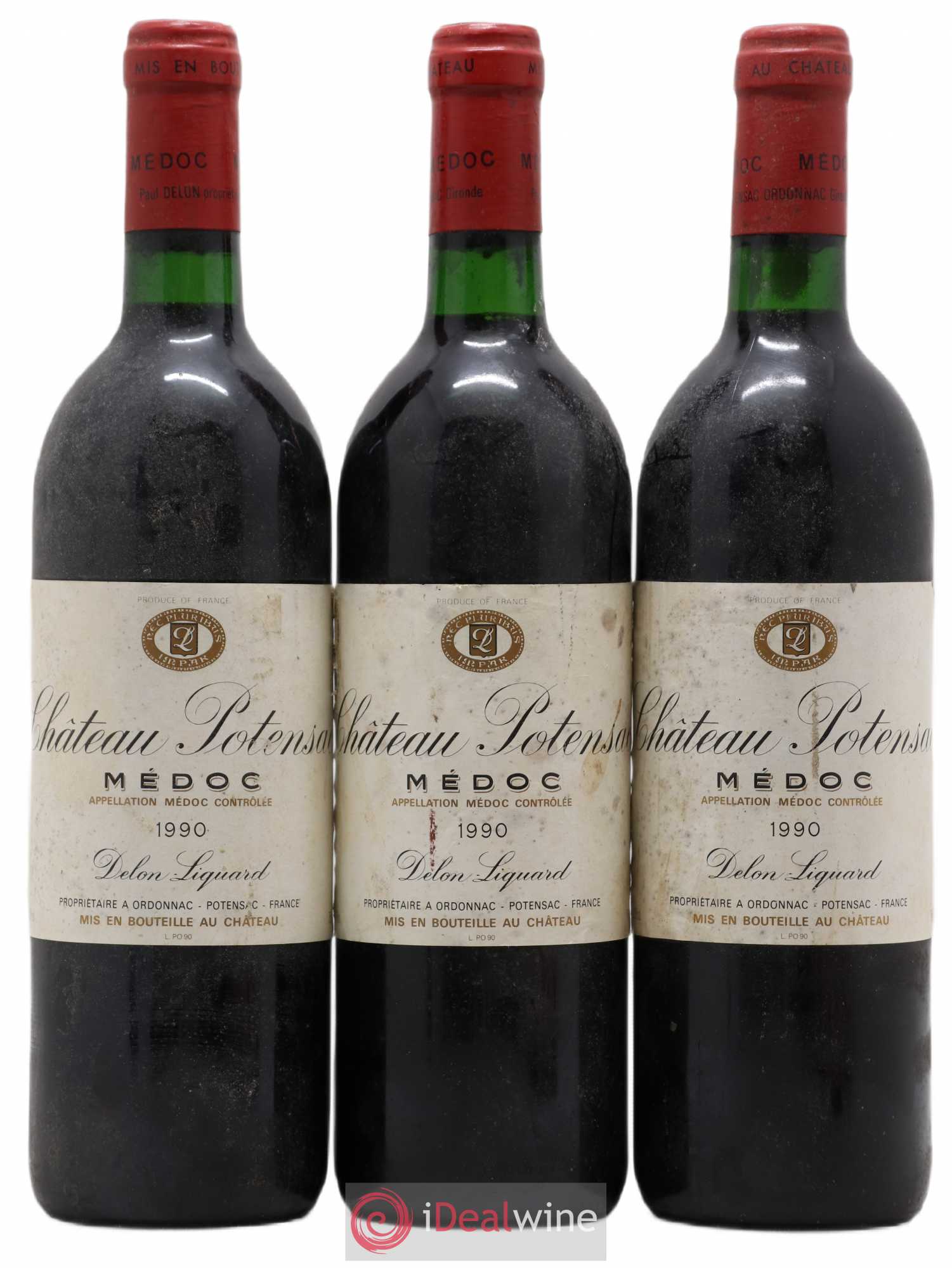 Château Potensac 1990 - Lot de 3 bouteilles - 0