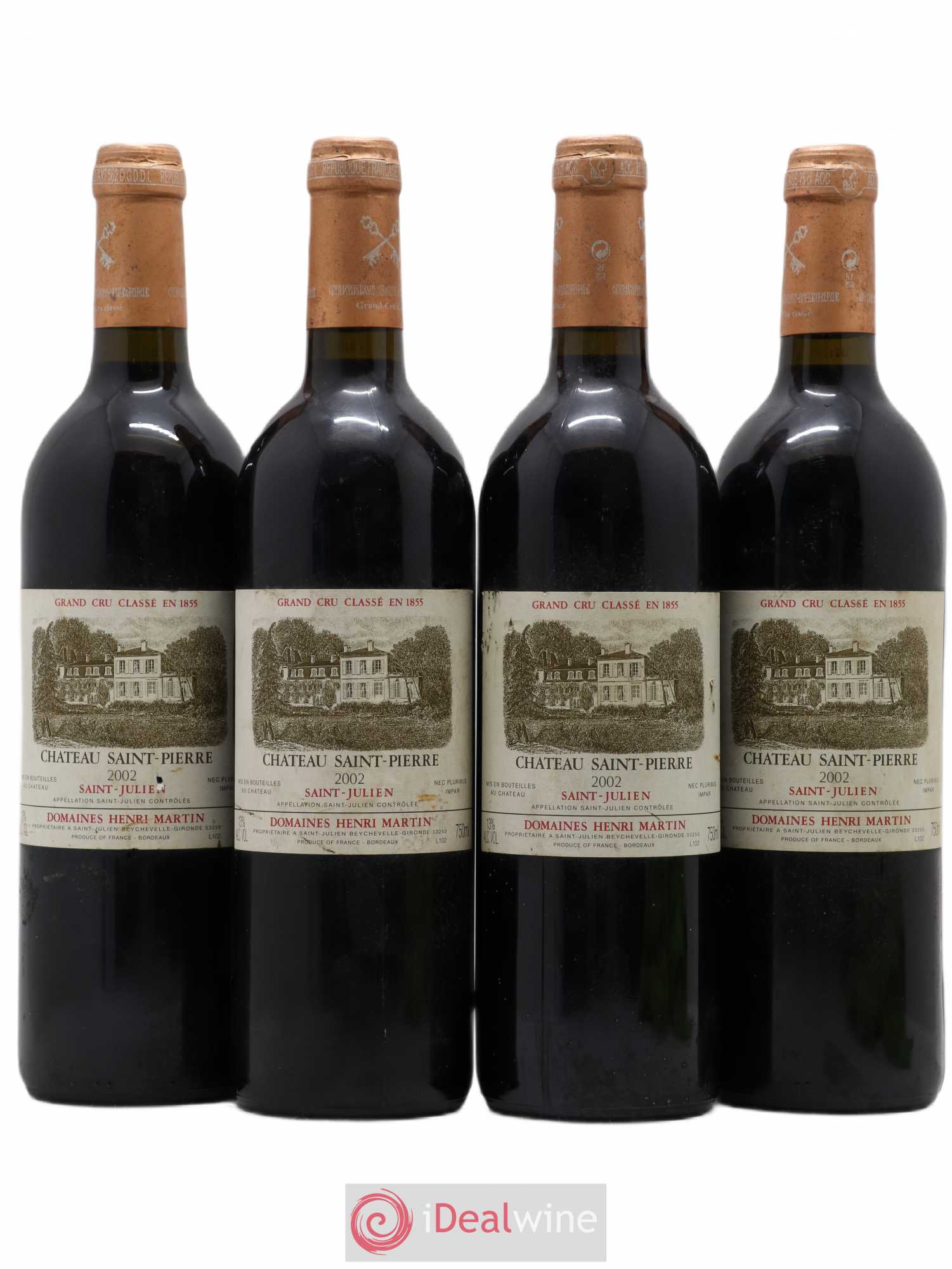 Château Saint-Pierre 4ème Grand Cru Classé 2002 - Lot de 4 bouteilles - 0