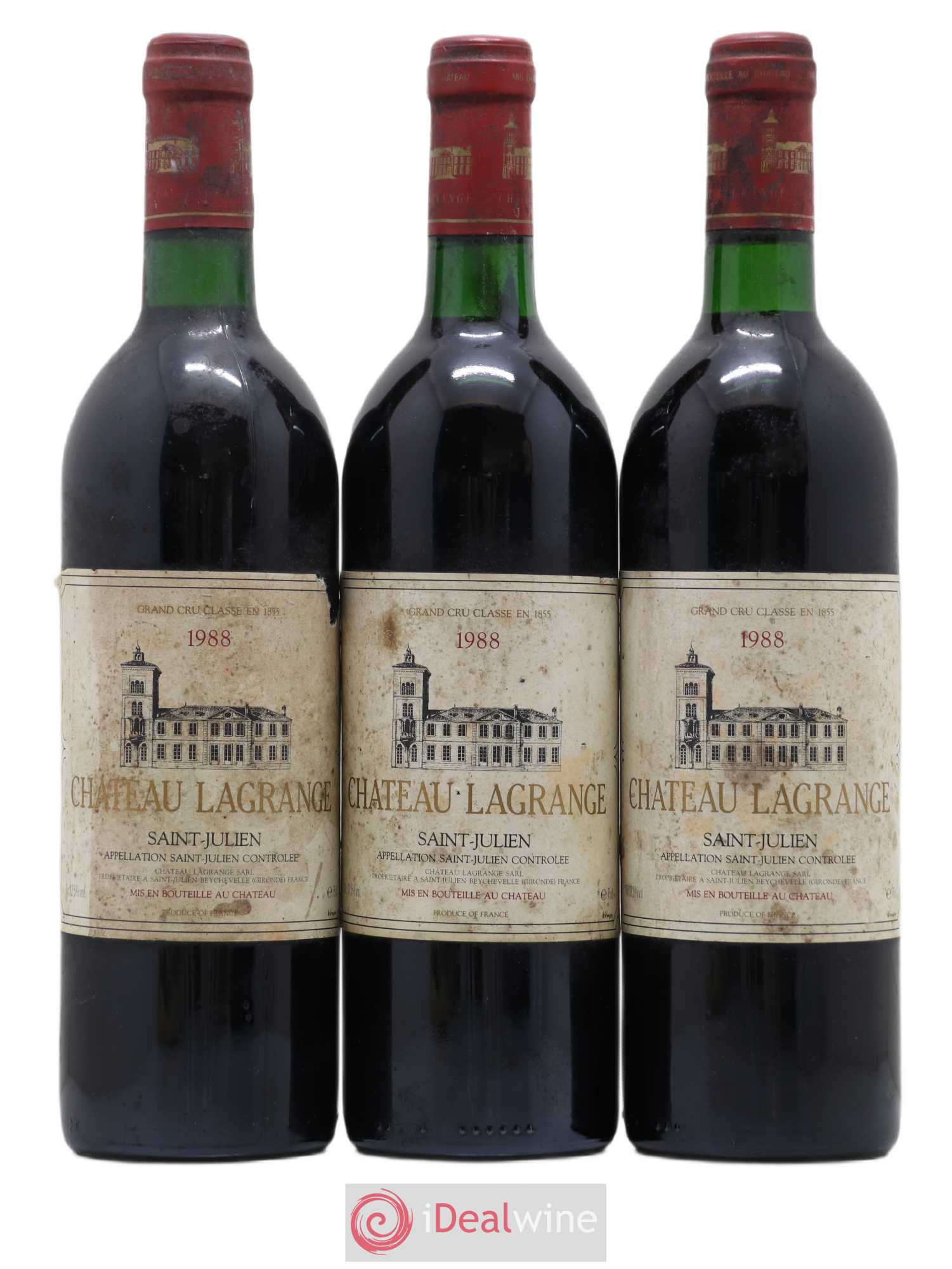 Château Lagrange 3ème Grand Cru Classé 1988 - Lot de 3 bouteilles - 0