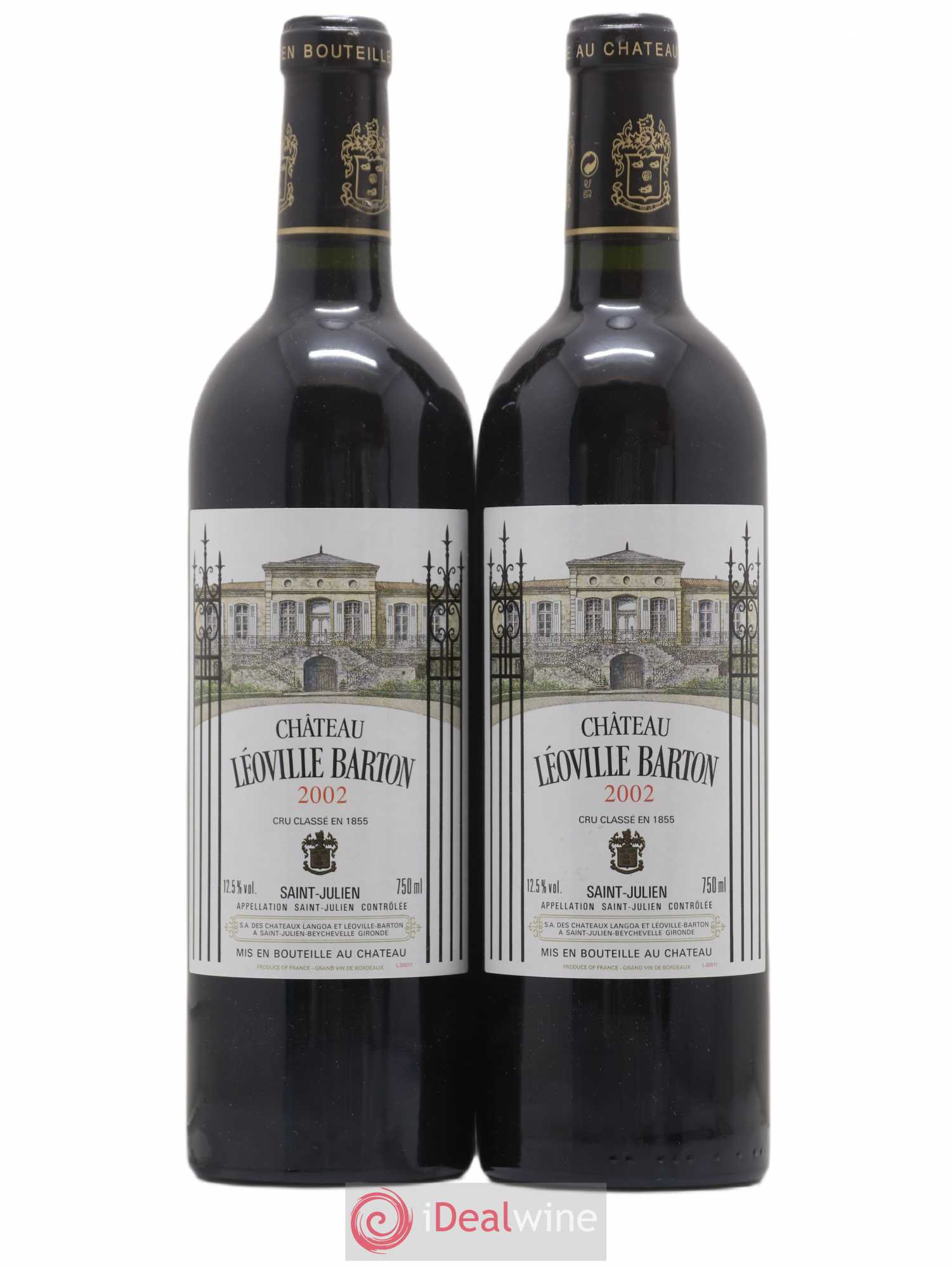 Château Léoville Barton 2ème Grand Cru Classé 2002 - Lot de 2 bouteilles - 0