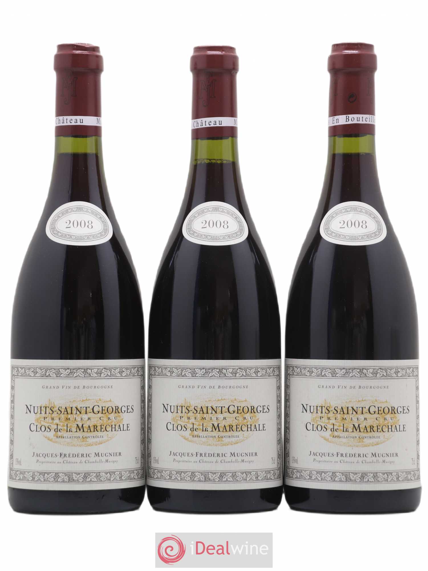 Nuits-Saint-Georges 1er Cru Clos de La Maréchale Jacques-Frédéric Mugnier 2008 - Lot de 3 bouteilles - 0