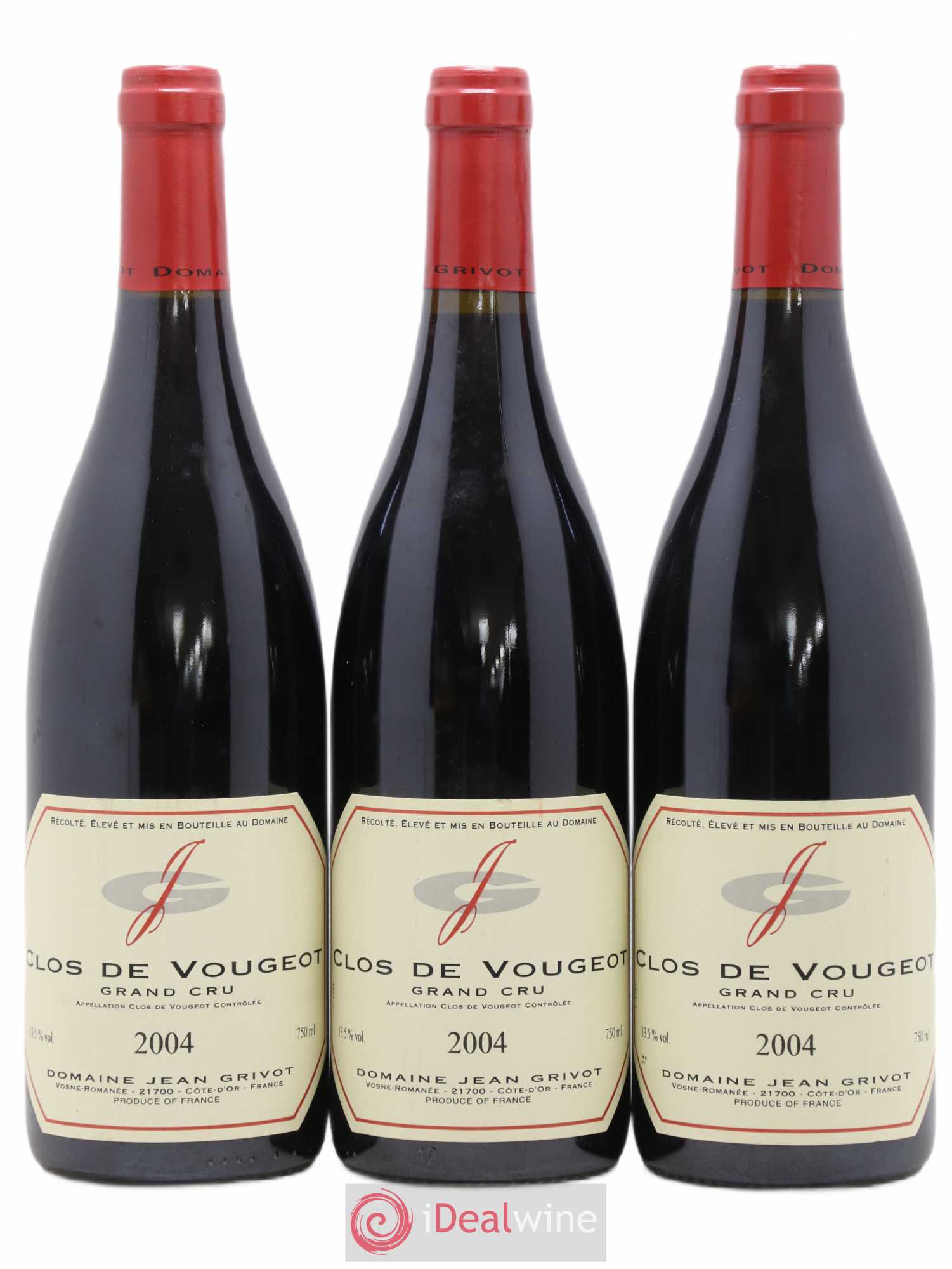 Clos de Vougeot Grand Cru Jean Grivot 2004 - Lot de 3 bouteilles - 0