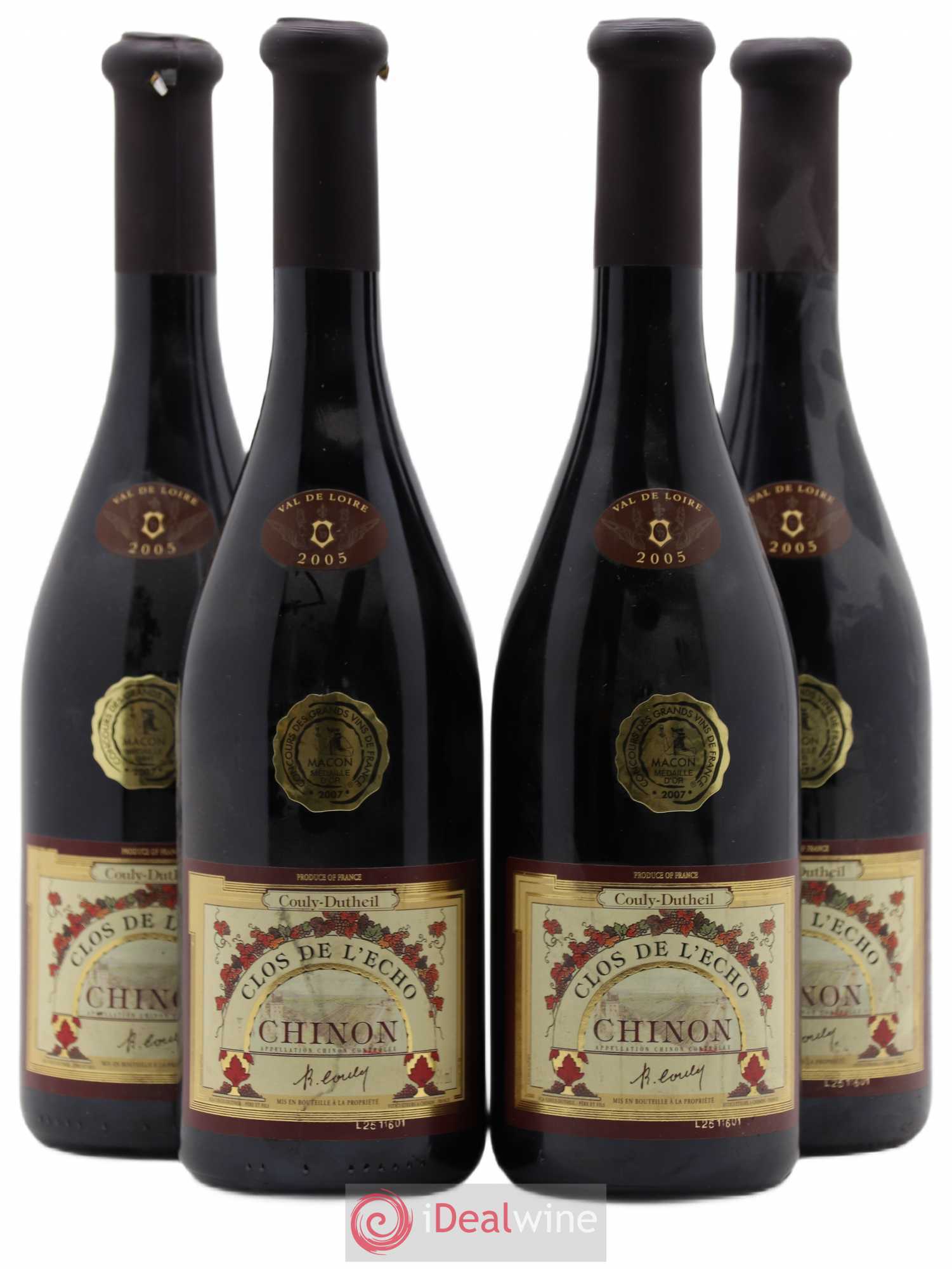 Chinon Clos de l'Echo Couly-Dutheil 2005 - Lot de 4 bouteilles - 0