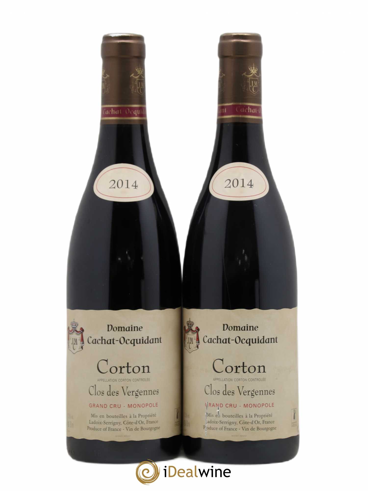 Corton Grand Cru Clos des Vergennes Domaine Cachat Ocquidant 2014 - Posten von 2 Flaschen - 0