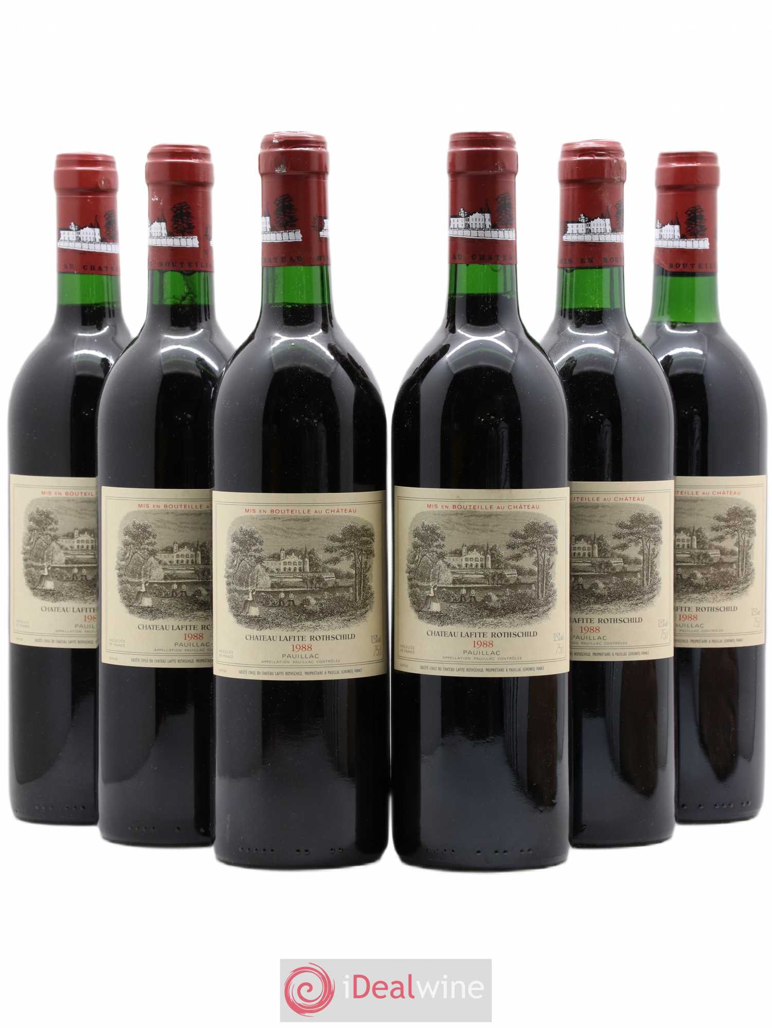 Château Lafite Rothschild 1er Grand Cru Classé 1988 - Lot de 6 bouteilles - 0