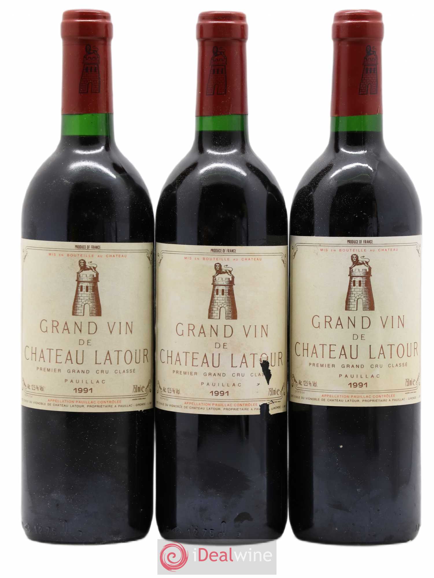 Château Latour 1er Grand Cru Classé 1991 - Lot de 3 bouteilles - 0