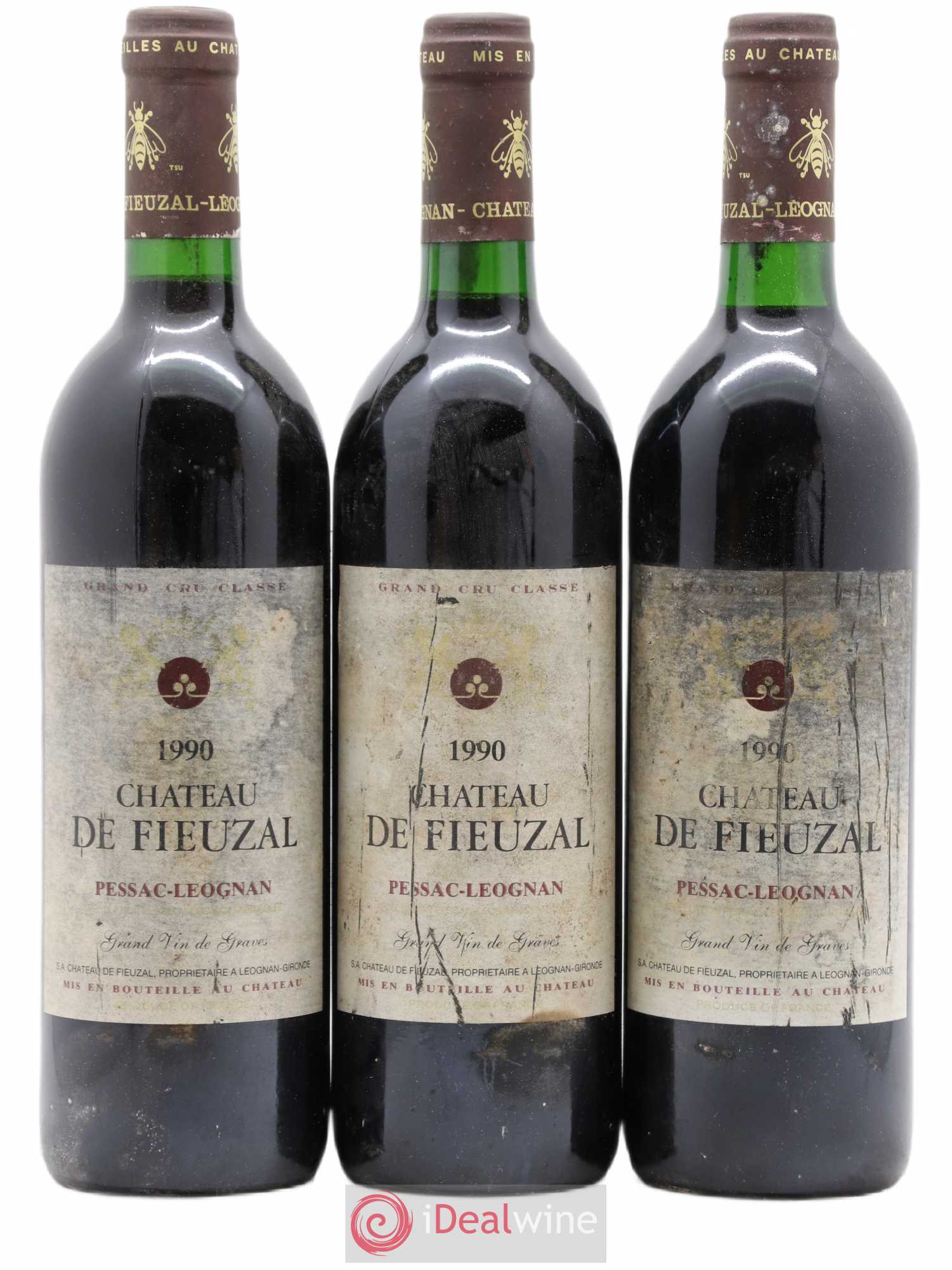 Château de Fieuzal Cru Classé de Graves 1990 - Lot de 3 bouteilles - 0