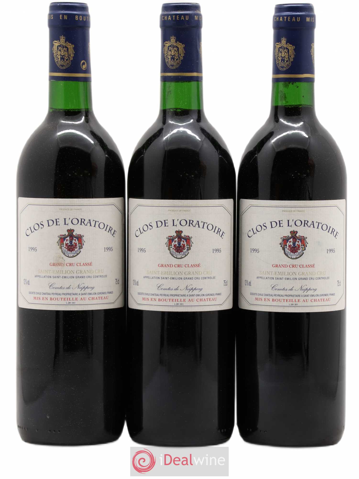 Clos de l'Oratoire Grand Cru Classé 1995 - Lot de 3 bouteilles - 0