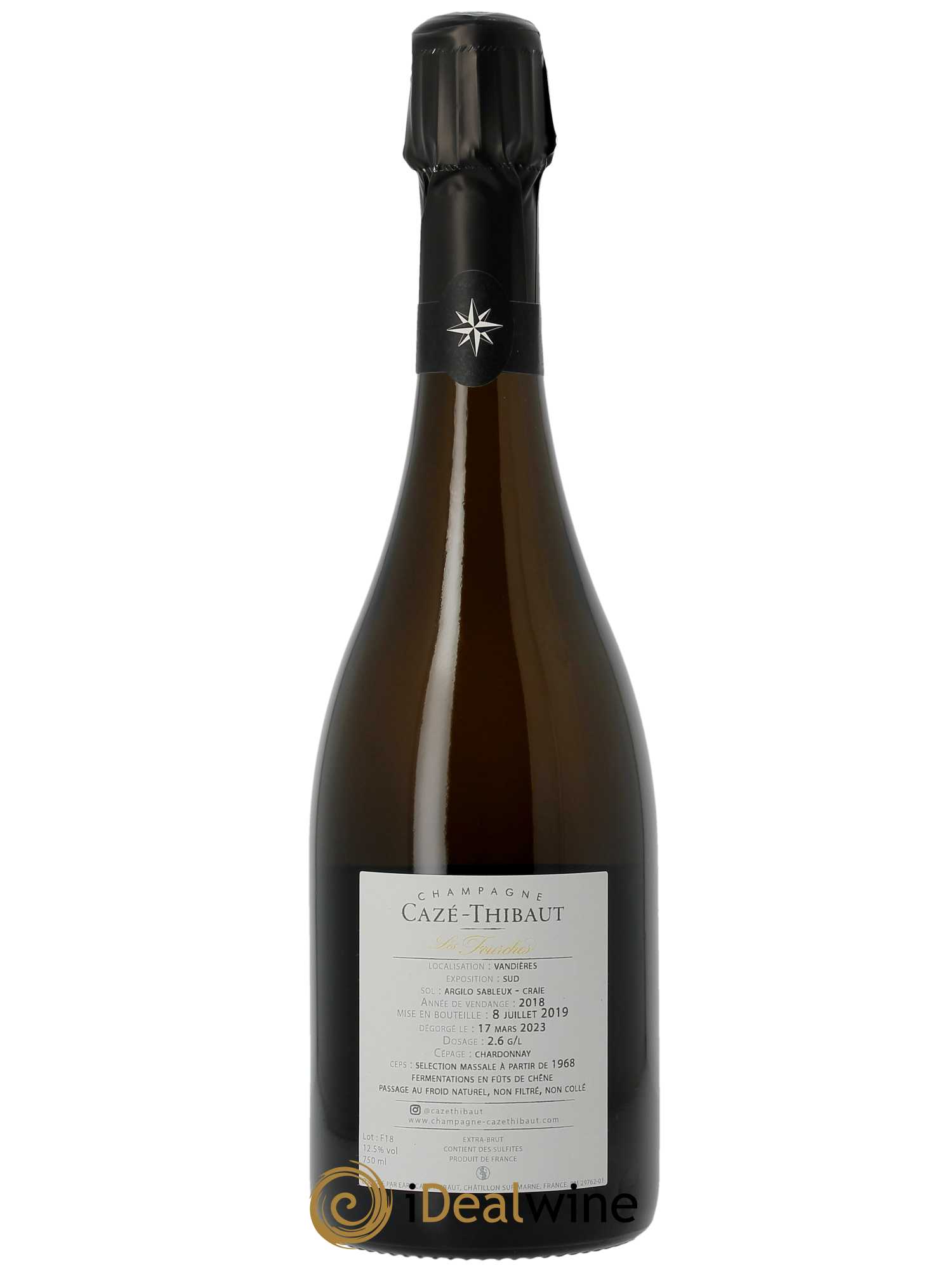 Les Fourches Blanc de Blancs Extra-Brut Cazé Thibaut 2018 - Lot de 1 bouteille - 1