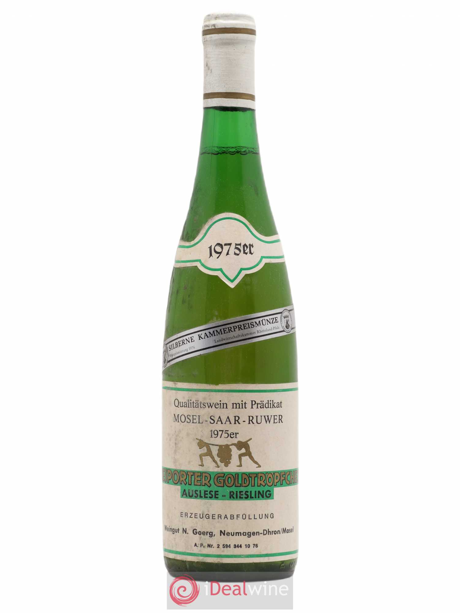 Allemagne Mosel-Saar Piesporter Goldtropfchen Riesling Auslese Weingut N. Georg 1975 - Posten von 1 Flasche - 0