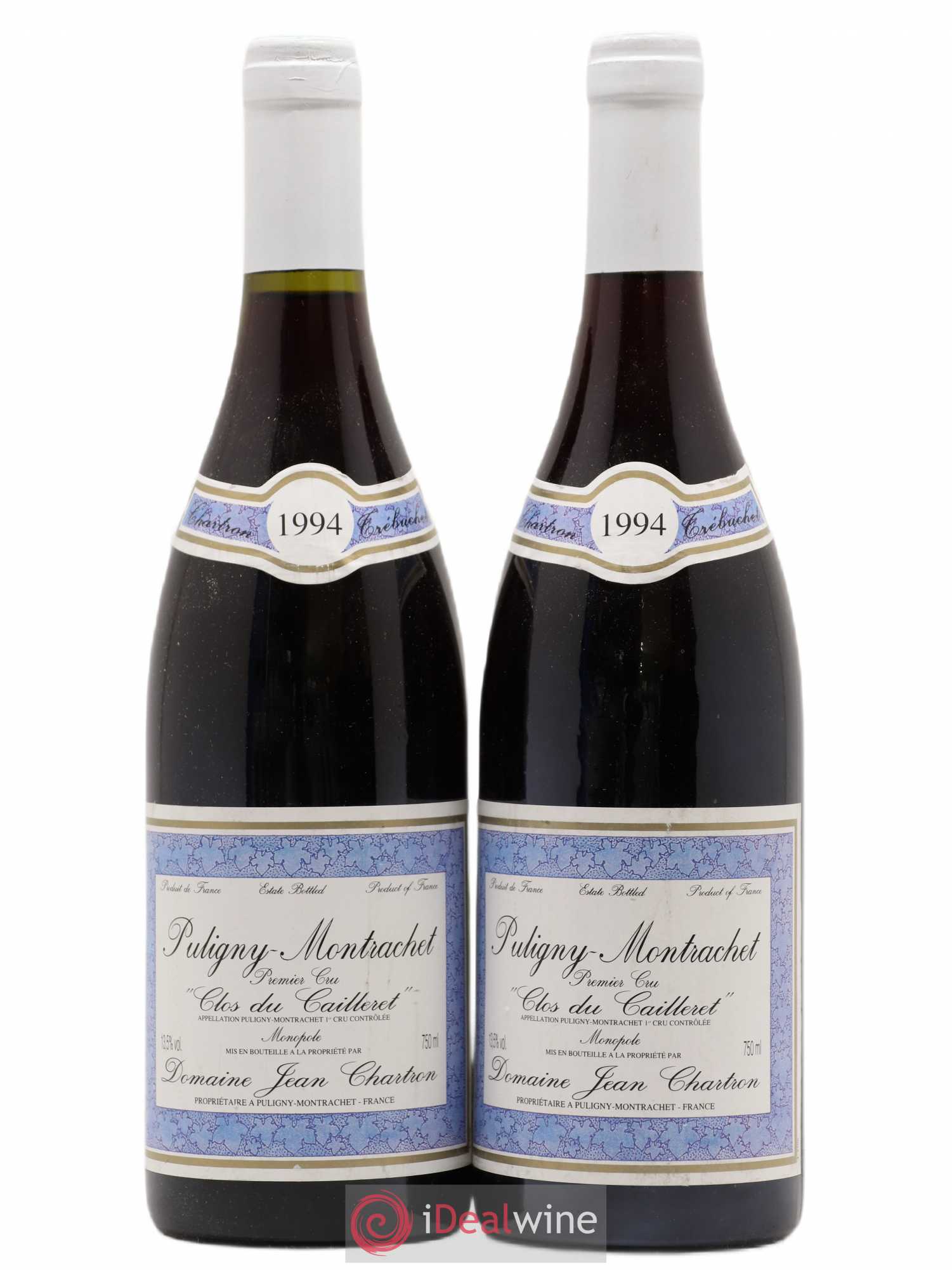 Puligny-Montrachet 1er Cru Clos du Cailleret Jean Chartron 1994 - Lot de 2 bouteilles - 0
