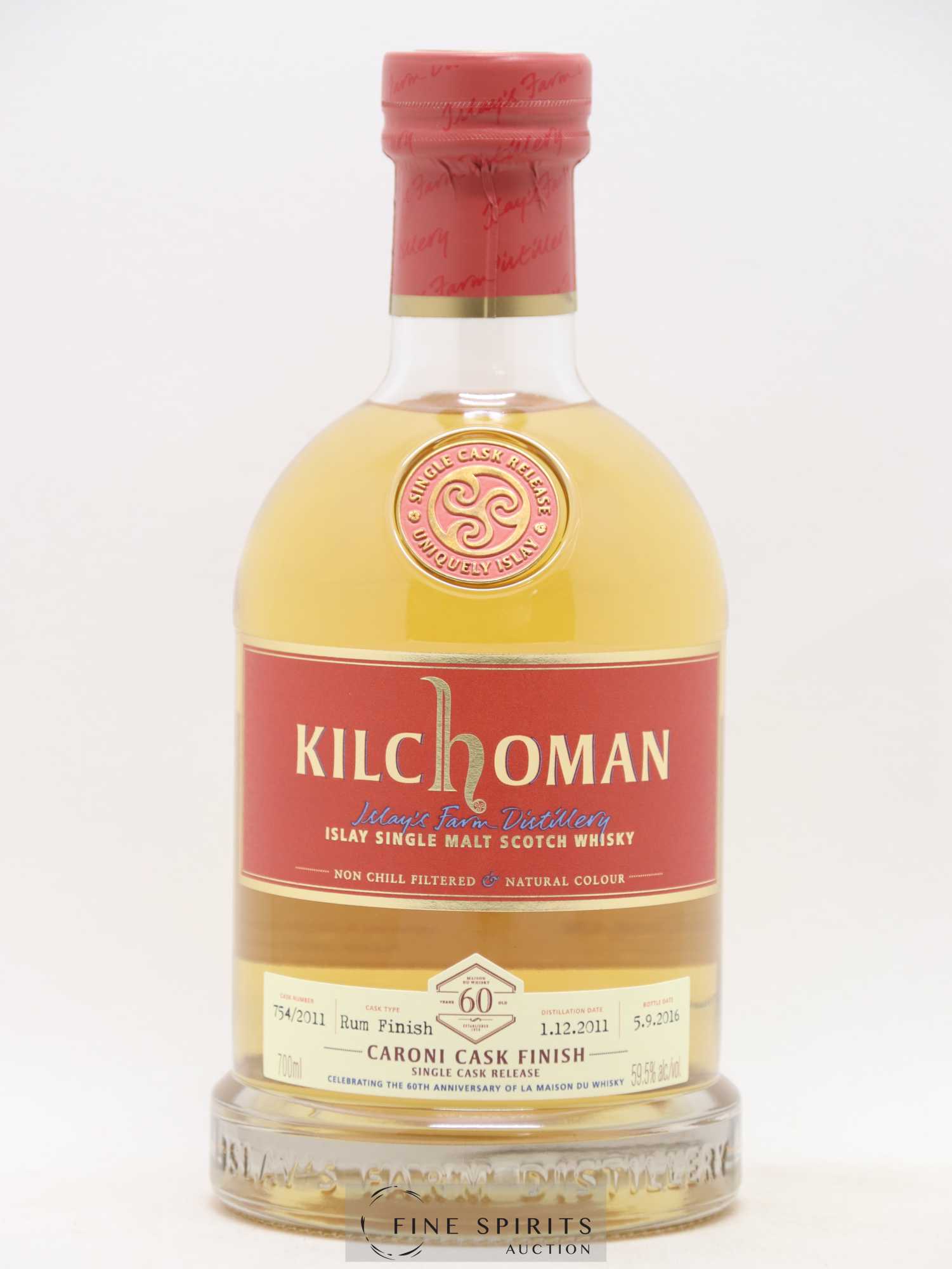 Kilchoman 2011 Of. Caroni Cask n°754-2011 - One of 264 - bottled 2016 LMDW 60th Anniversary - Lot de 1 bouteille - 1