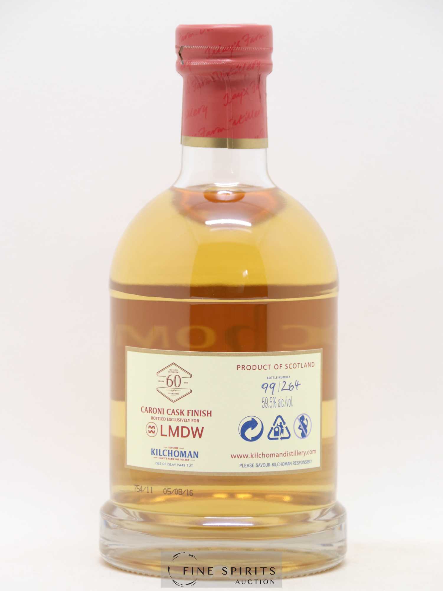 Kilchoman 2011 Of. Caroni Cask n°754-2011 - One of 264 - bottled 2016 LMDW 60th Anniversary - Lot de 1 bouteille - 2