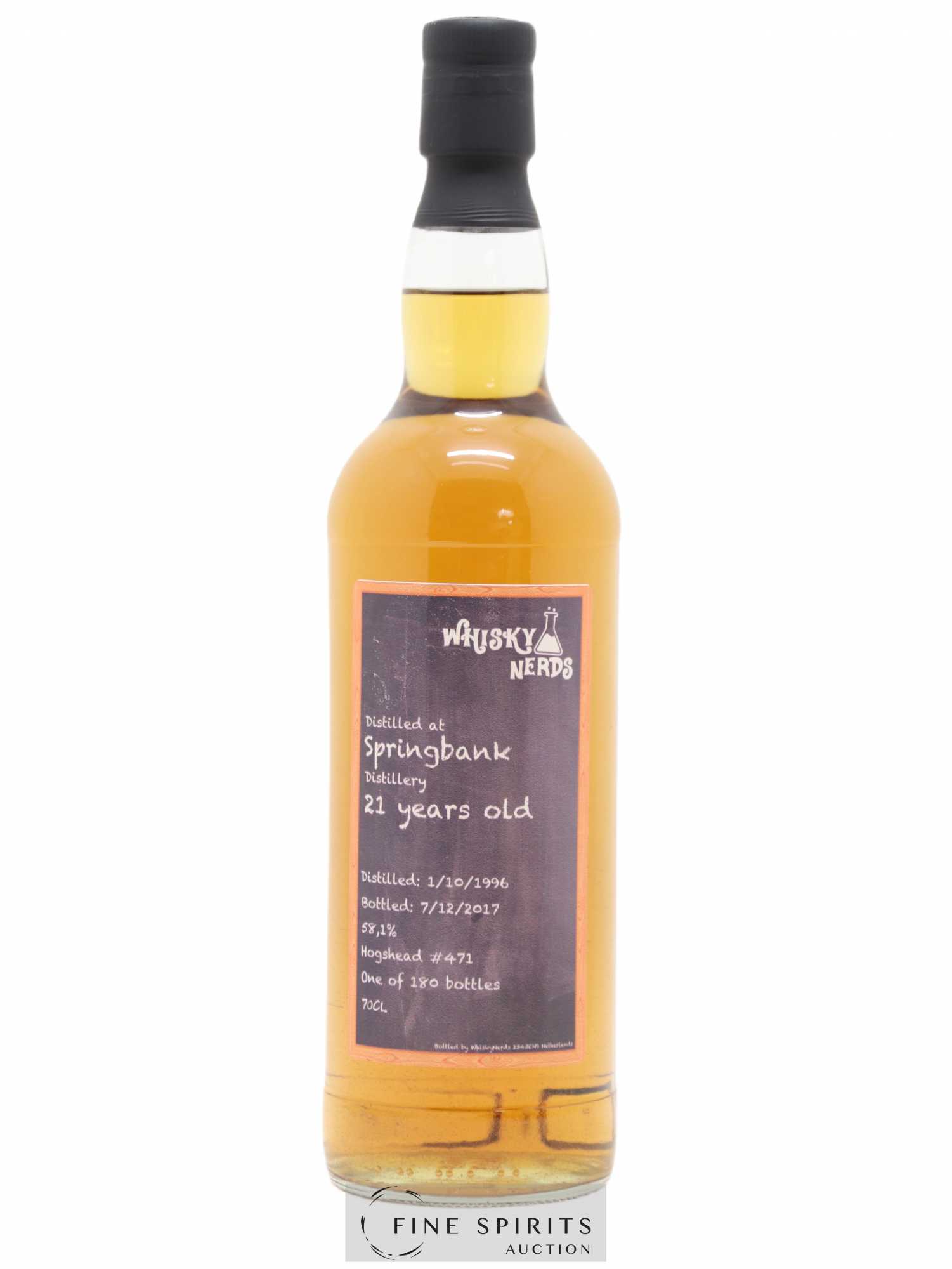 Springbank 21 years 1996 Whisky Nerds Hogshead n°471 - One of 180 - bottled 2017 - Lot de 1 bouteille - 0