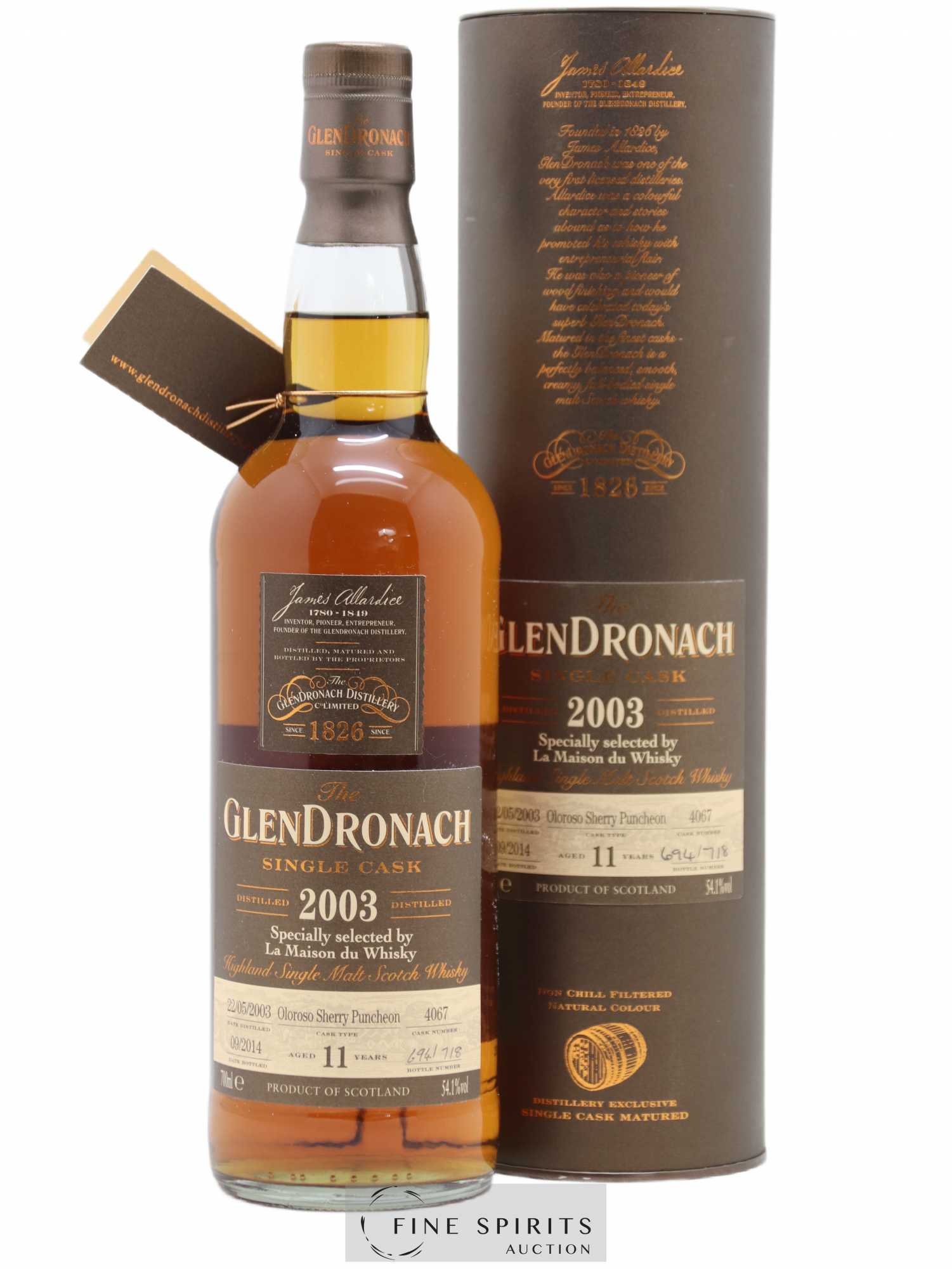 The Glendronach 11 years 2003 Of. Oloroso Sherry Puncheon n°4067 - One of 718 - bottled 2014 LMDW - Lot of 1 bottle - 0