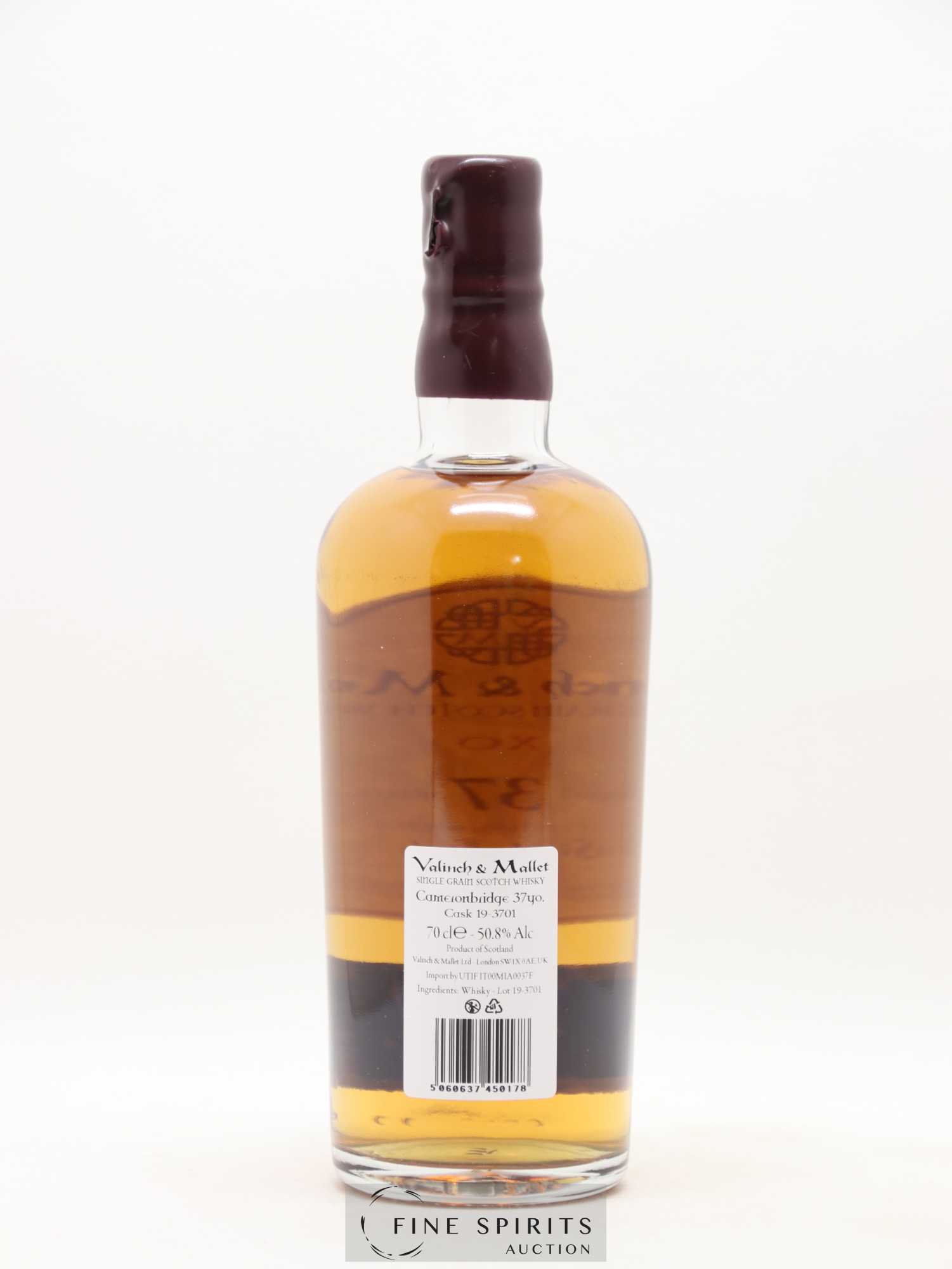 Cameronbridge 37 years 1982 Valinch & Mallet Single Cask n°19-3701 - One of 181 - bottled 2019 XO - Lot de 1 bouteille - 2