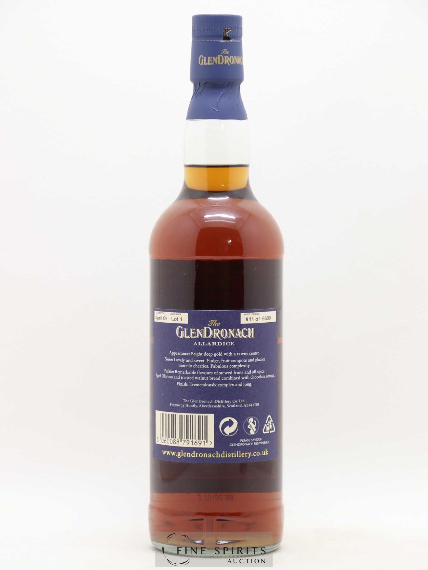 Glendronach 18 years Of. Allardice Lot 1 - One of 6600 - bottled 2009 - Lot de 1 bouteille - 2