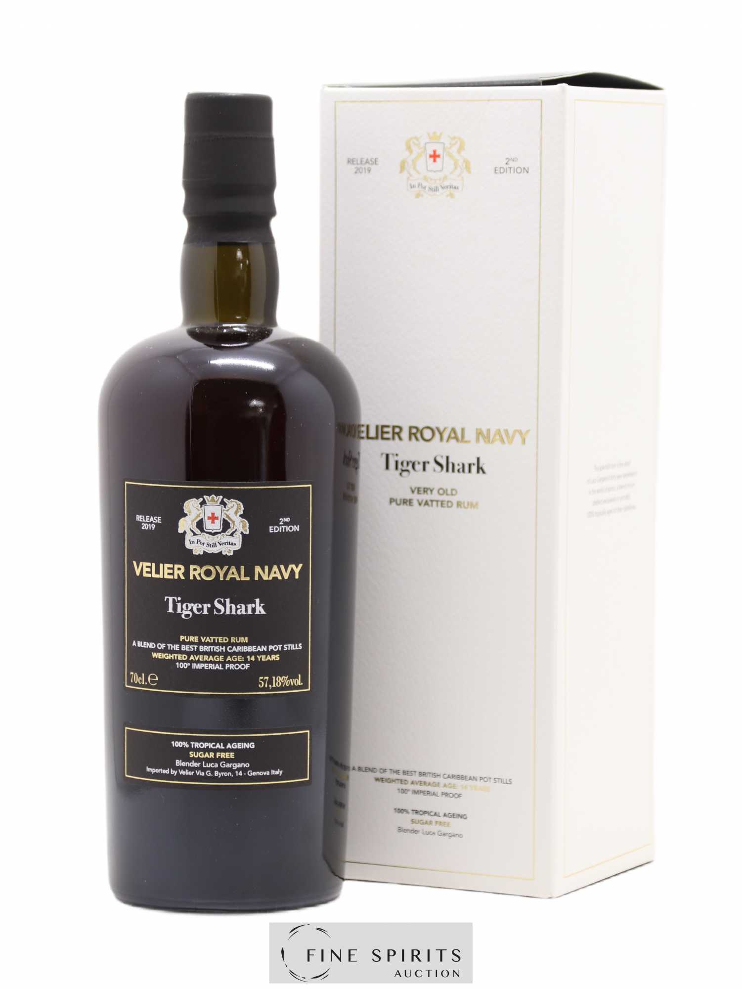 Velier Royal Navy 14 years Of. Tiger Shark 2nd Edition - Release 2019 - Lot de 1 bouteille - 0