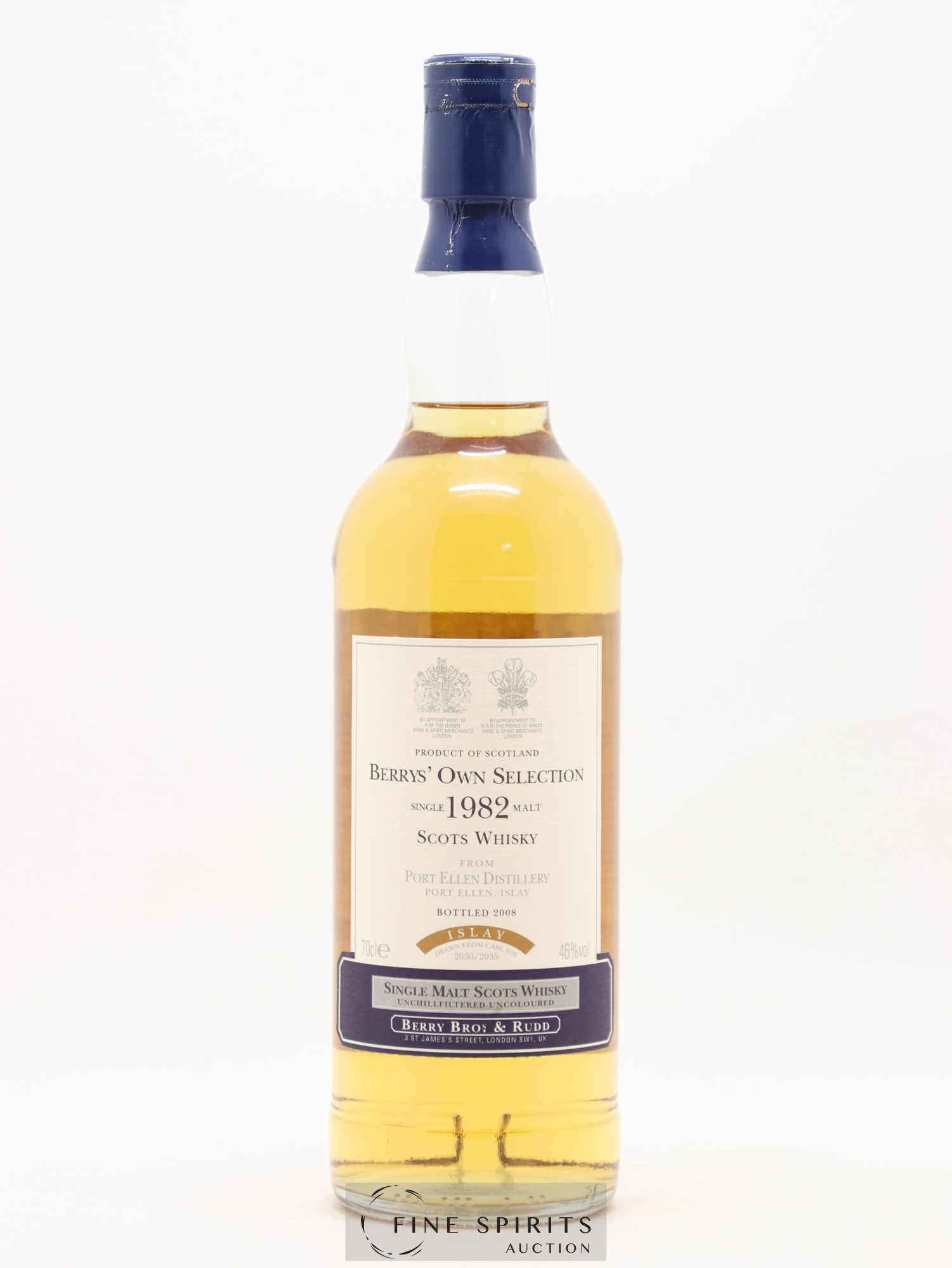 Port Ellen 1982 Berry Bros & Rudd Casks n°2030-2035 - bottled 2008 Berry's Own Selection - Lot of 1 bottle - 1