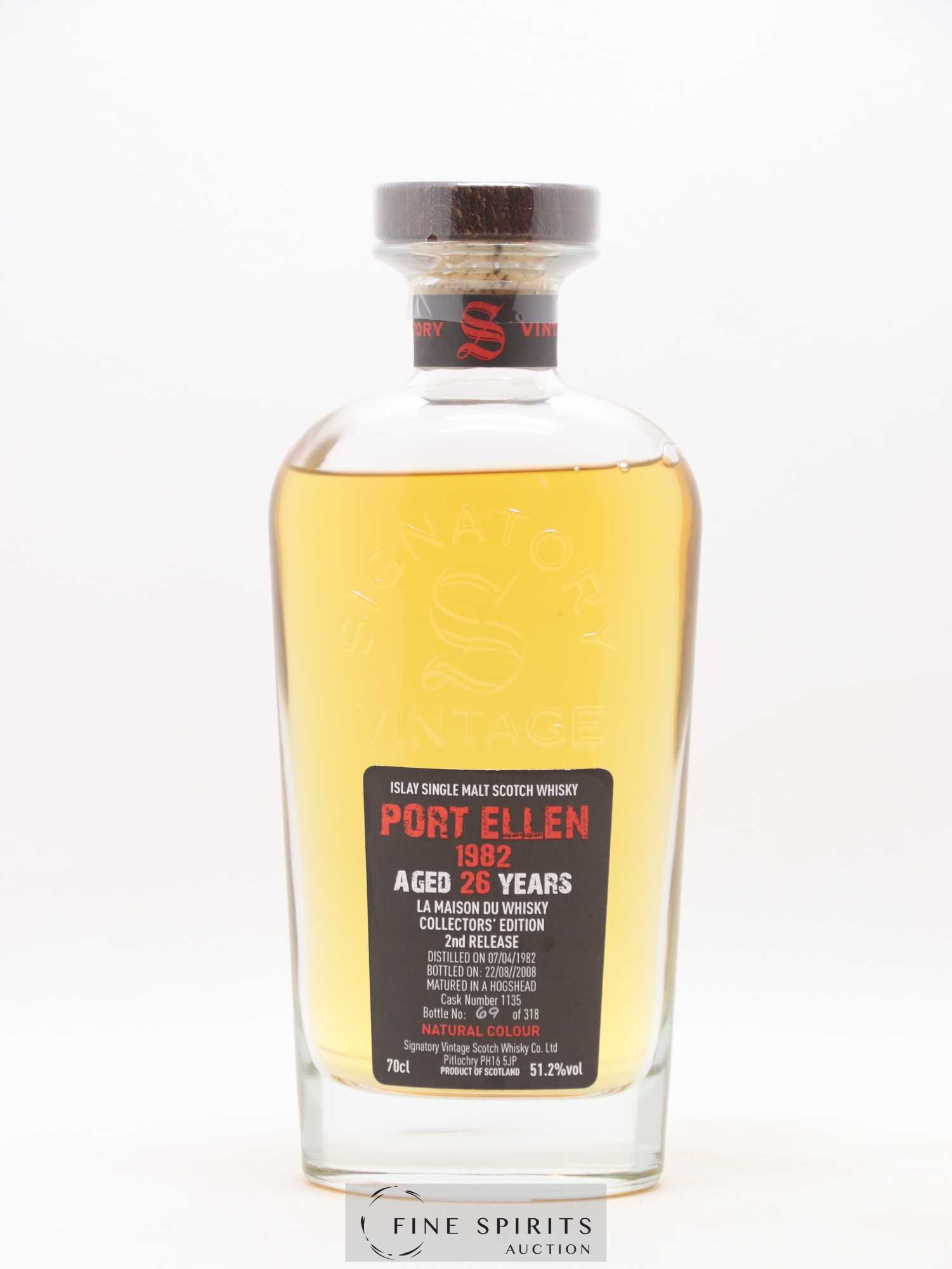 Port Ellen 26 years 1982 Signatory Vintage Collectors Edition 2nd Release Cask n°1135 - One of 318 - bottled 2008 LMDW Cask Strength Collection - Lot de 1 bouteille - 1