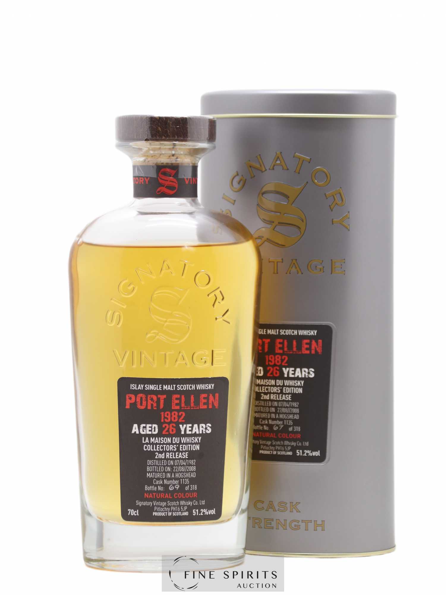 Port Ellen 26 years 1982 Signatory Vintage Collectors Edition 2nd Release Cask n°1135 - One of 318 - bottled 2008 LMDW Cask Strength Collection - Lot de 1 bouteille - 0