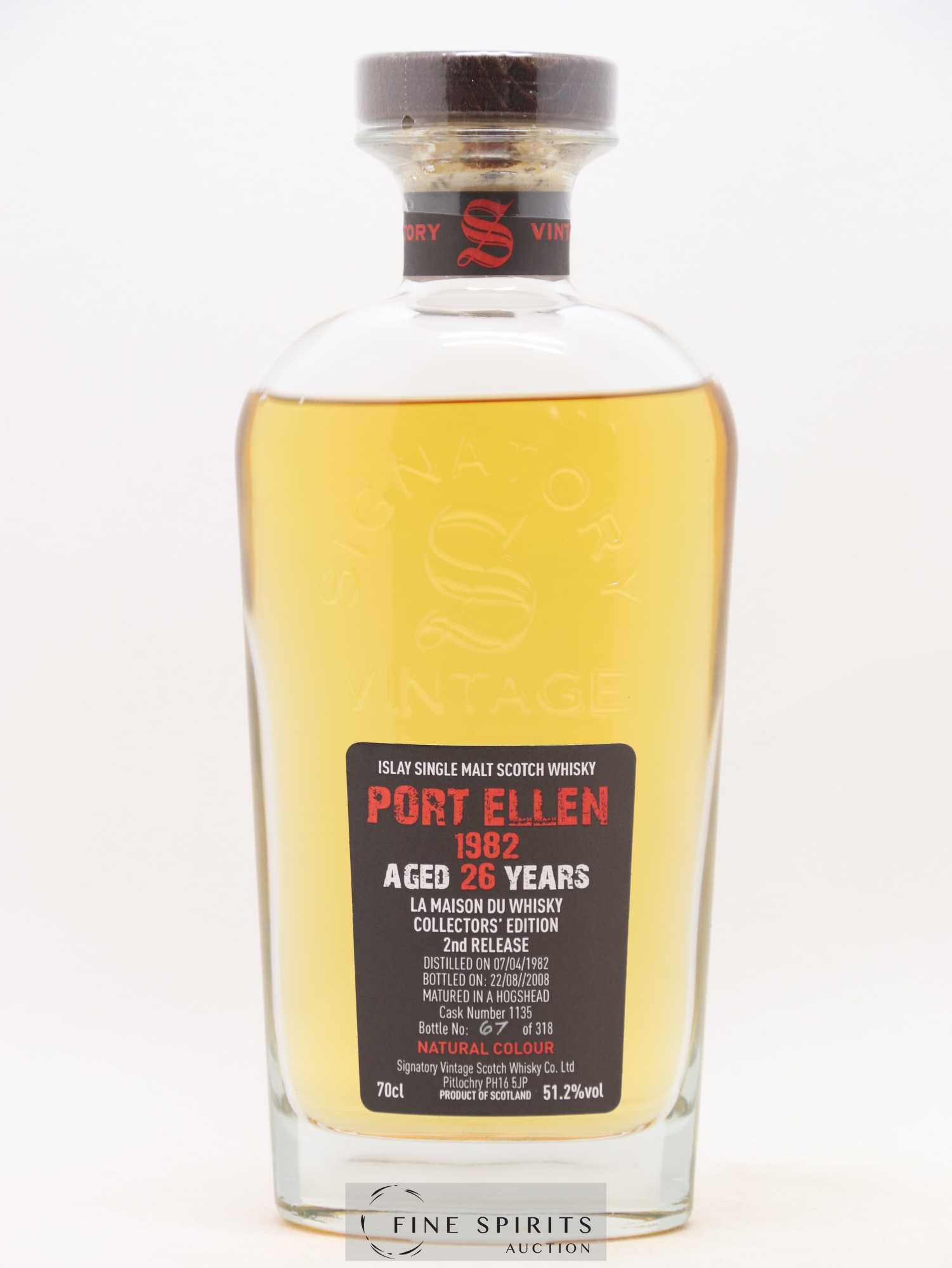 Port Ellen 26 years 1982 Signatory Vintage Collectors Edition 2nd Release Cask n°1135 - One of 318 - bottled 2008 LMDW Cask Strength Collection - Lot de 1 bouteille - 1