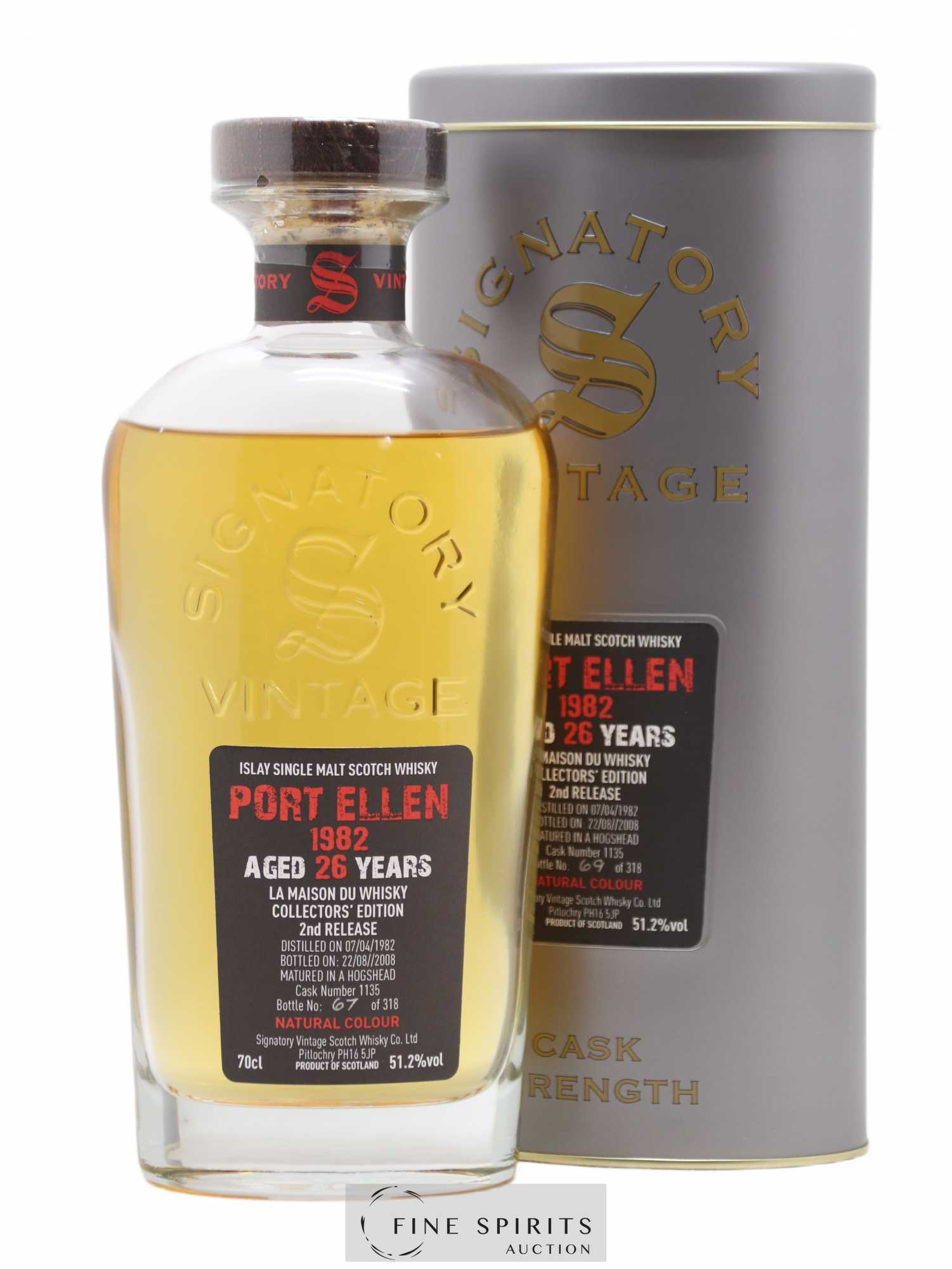 Port Ellen 26 years 1982 Signatory Vintage Collectors Edition 2nd Release Cask n°1135 - One of 318 - bottled 2008 LMDW Cask Strength Collection - Lot de 1 bouteille - 0