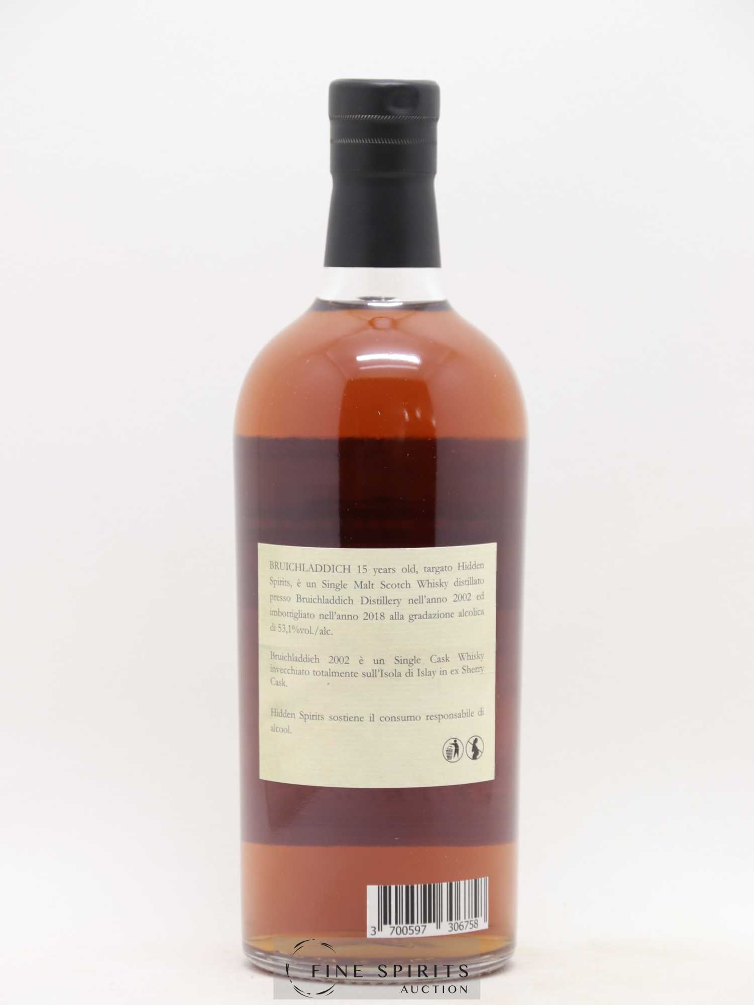 Bruichladdich 15 years 2002 Hidden Spirits Cask n°BR218 - bottled 2018 - Posten von 1 Flasche - 2