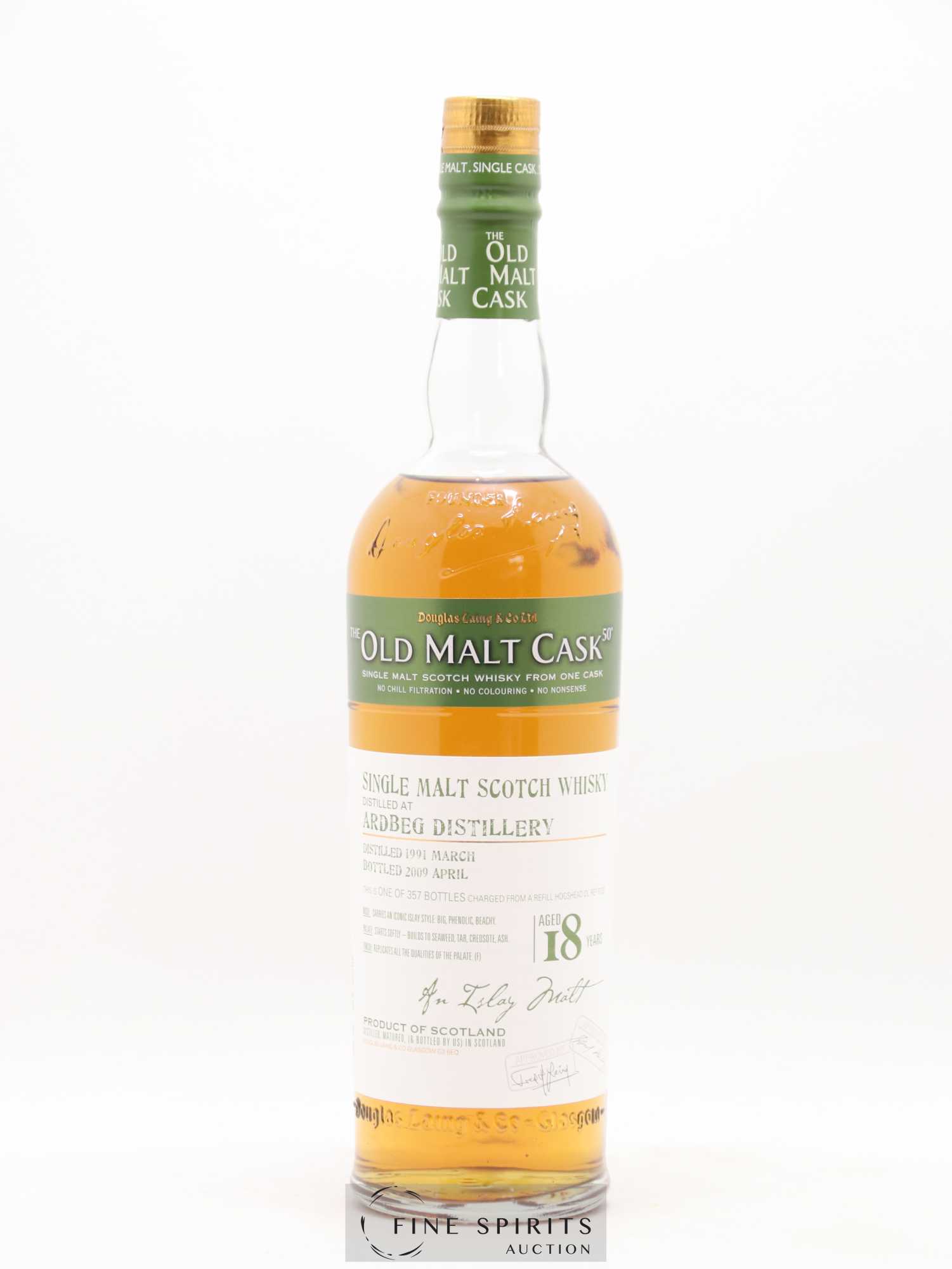 Ardbeg 18 years 1991 Douglas Laing Cask n°5120 - One of 357 - bottled 2009 The Old Malt Cask - Lot de 1 bouteille - 1