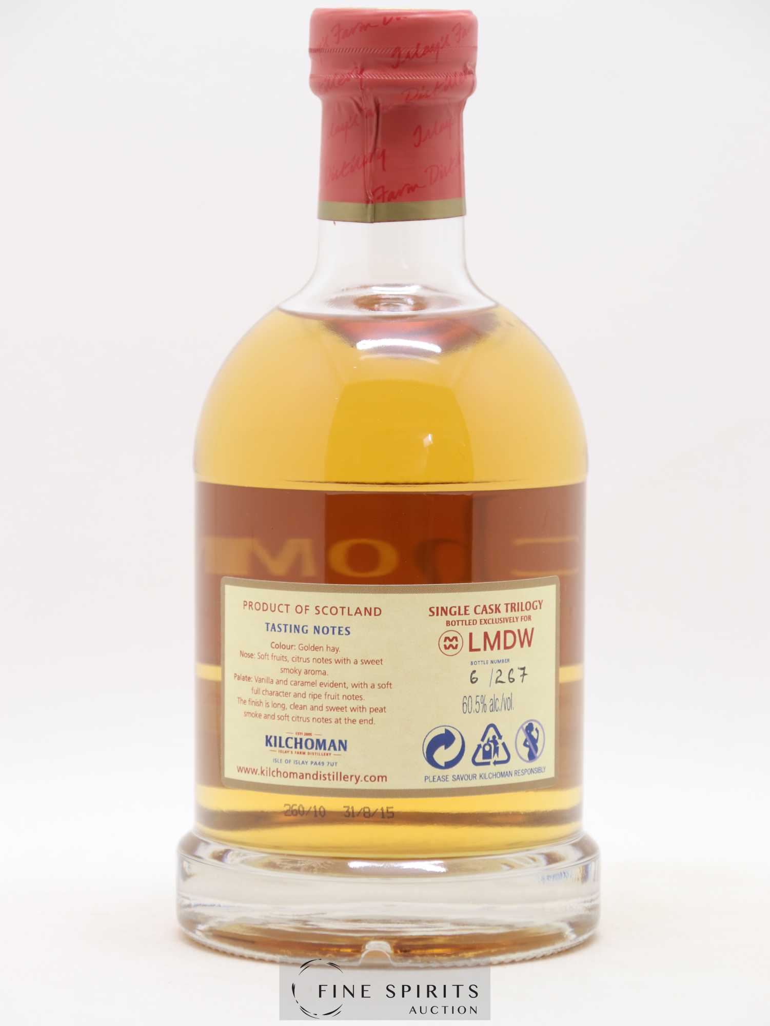 Kilchoman 2010 Of. The Trilogy Bourbon Cask n°260-2010 - bottled 2015 LMDW - Lot de 1 bouteille - 2