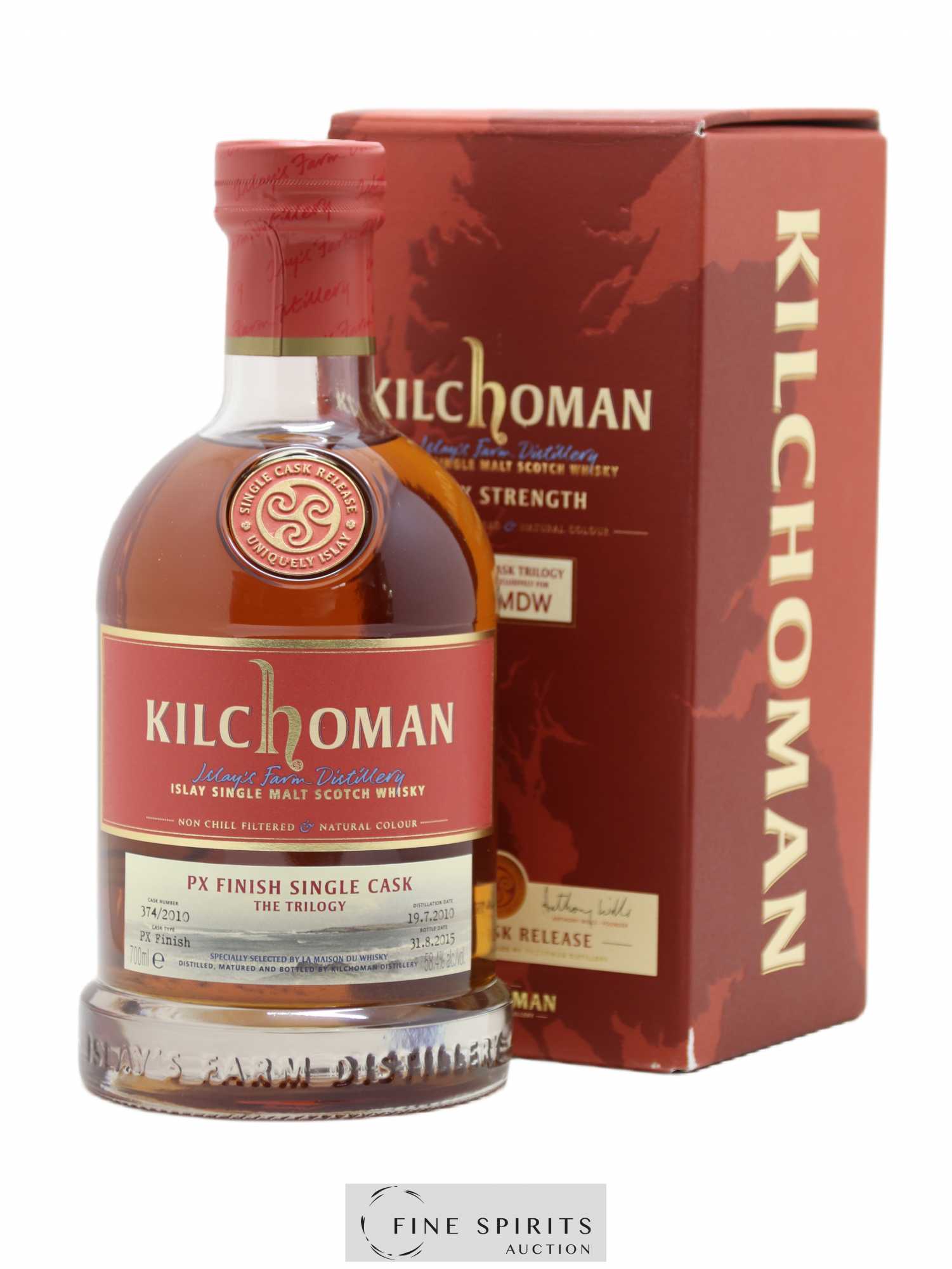 Kilchoman 2010 Of. The Trilogy PX Cask n°374-2010 - bottled 2015 LMDW - Lot de 1 bouteille - 0
