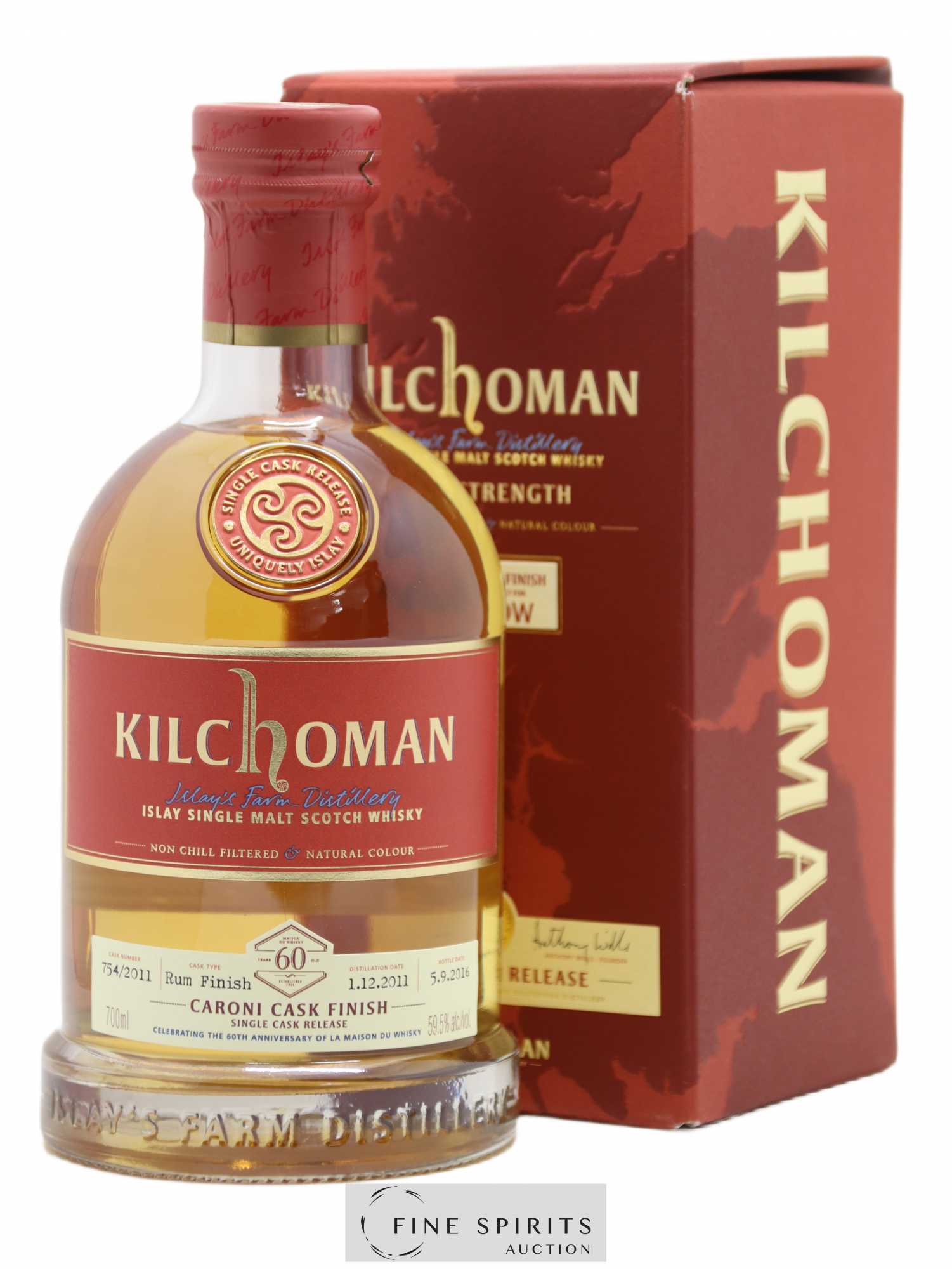 Kilchoman 2011 Of. Caroni Cask n°754-2011 - One of 264 - bottled 2016 LMDW 60th Anniversary - Lot de 1 bouteille - 0