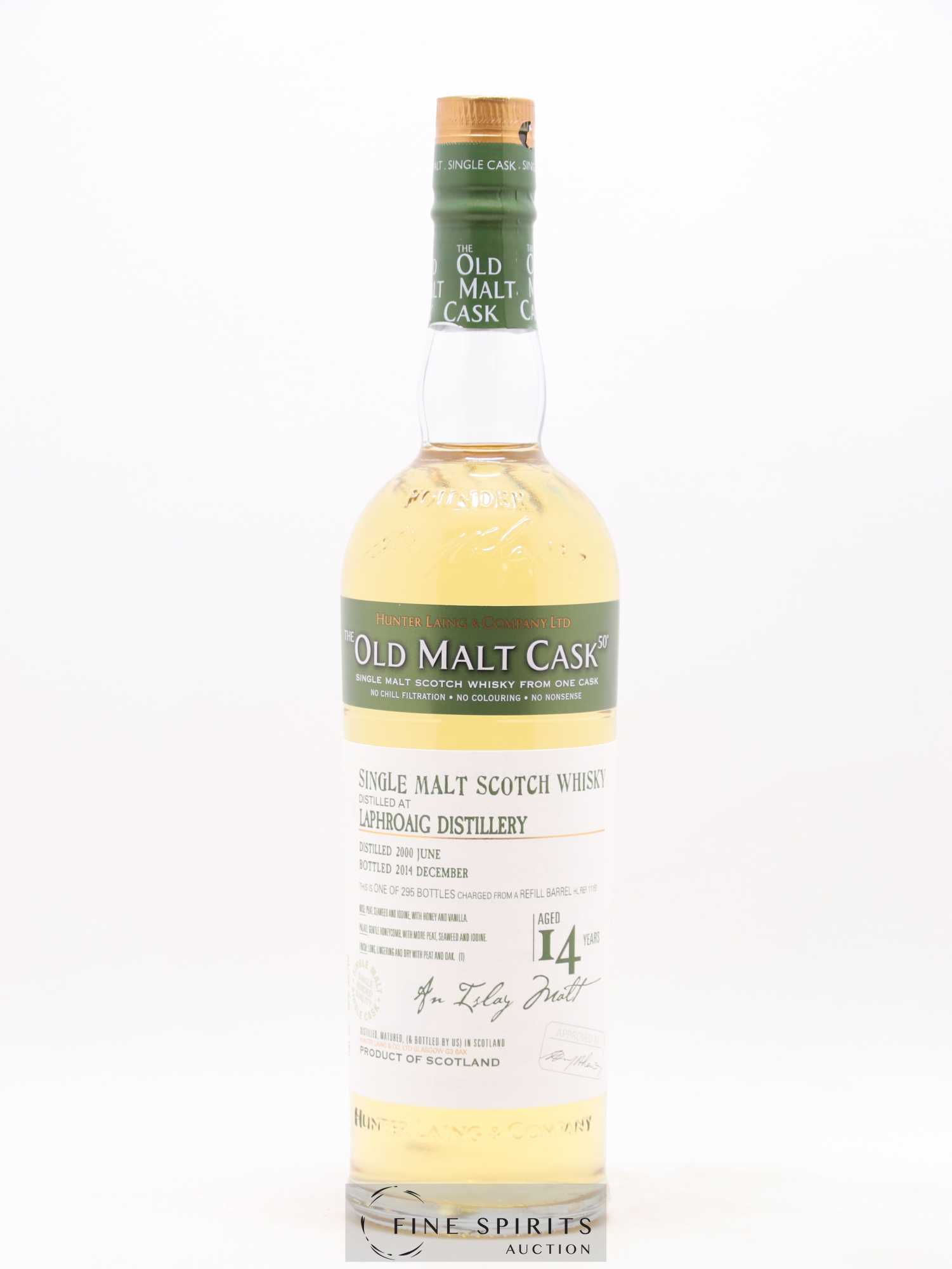 Laphroaig 14 years 2000 Hunter Laing Cask n°11151 - One of 295 - bottled 2014 The Old Malt Cask - Lot de 1 bouteille - 1