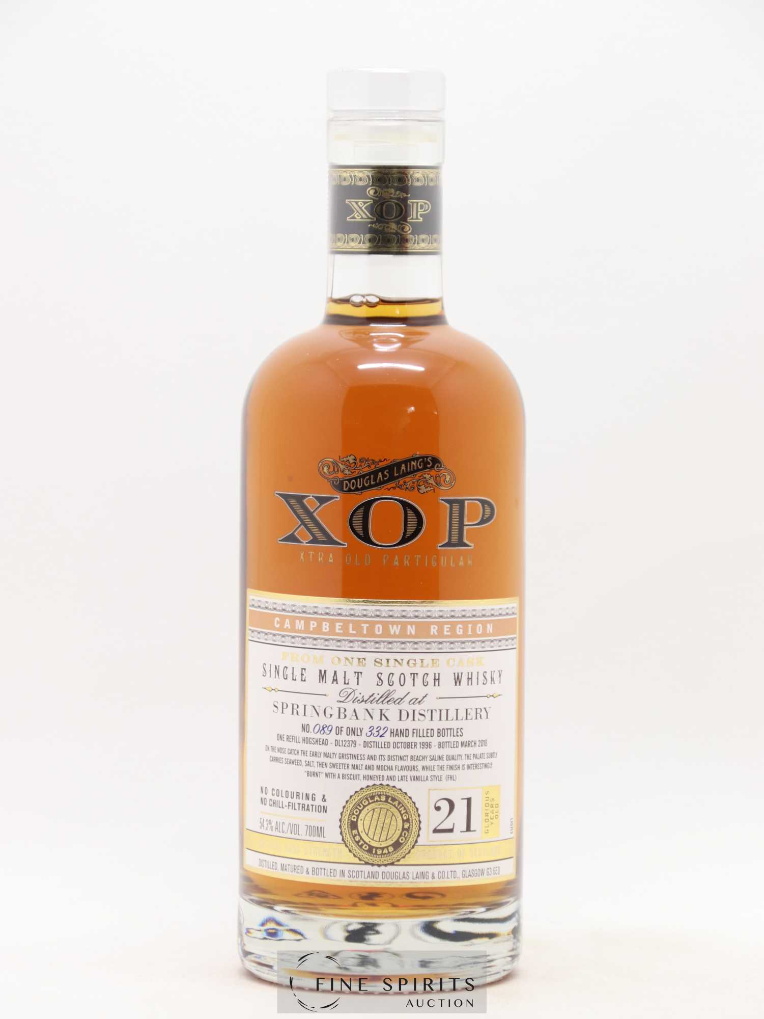Springbank 21 years 1996 Douglas Laing Hogshead n°DL12379 - One of 332 - bottled 2018 Xtra Old Particular - Lot de 1 bouteille - 1