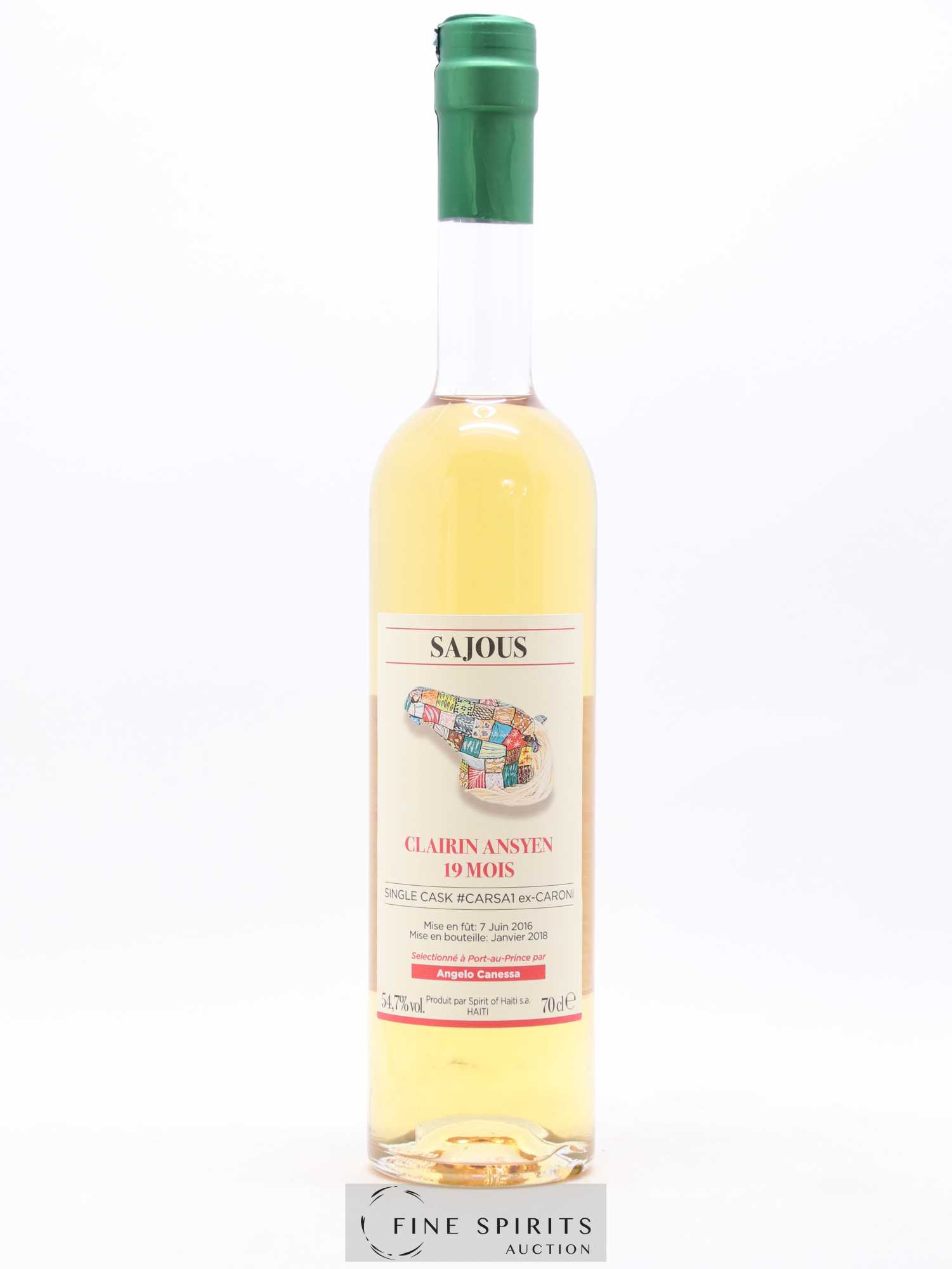Sajous 2016 Velier 19 mois Cask n°CARSA1 ex-Caroni - bottled 2018 - Lot de 1 bouteille - 1
