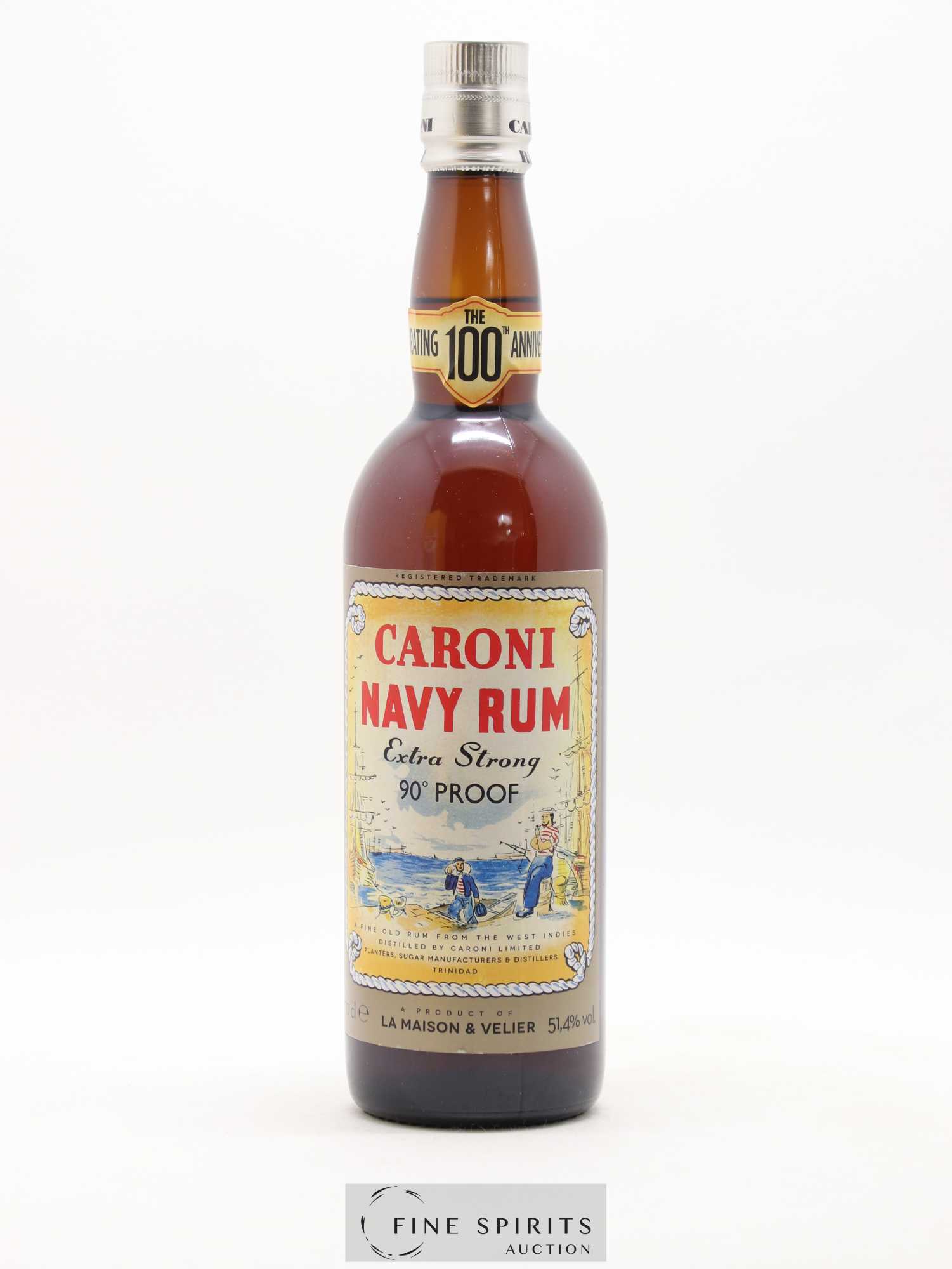 Caroni 18 years Velier Navy Rum 90° Proof - bottled 2018 Celebrating the 100th Anniversary Extra Strong - Lot de 1 bouteille - 1