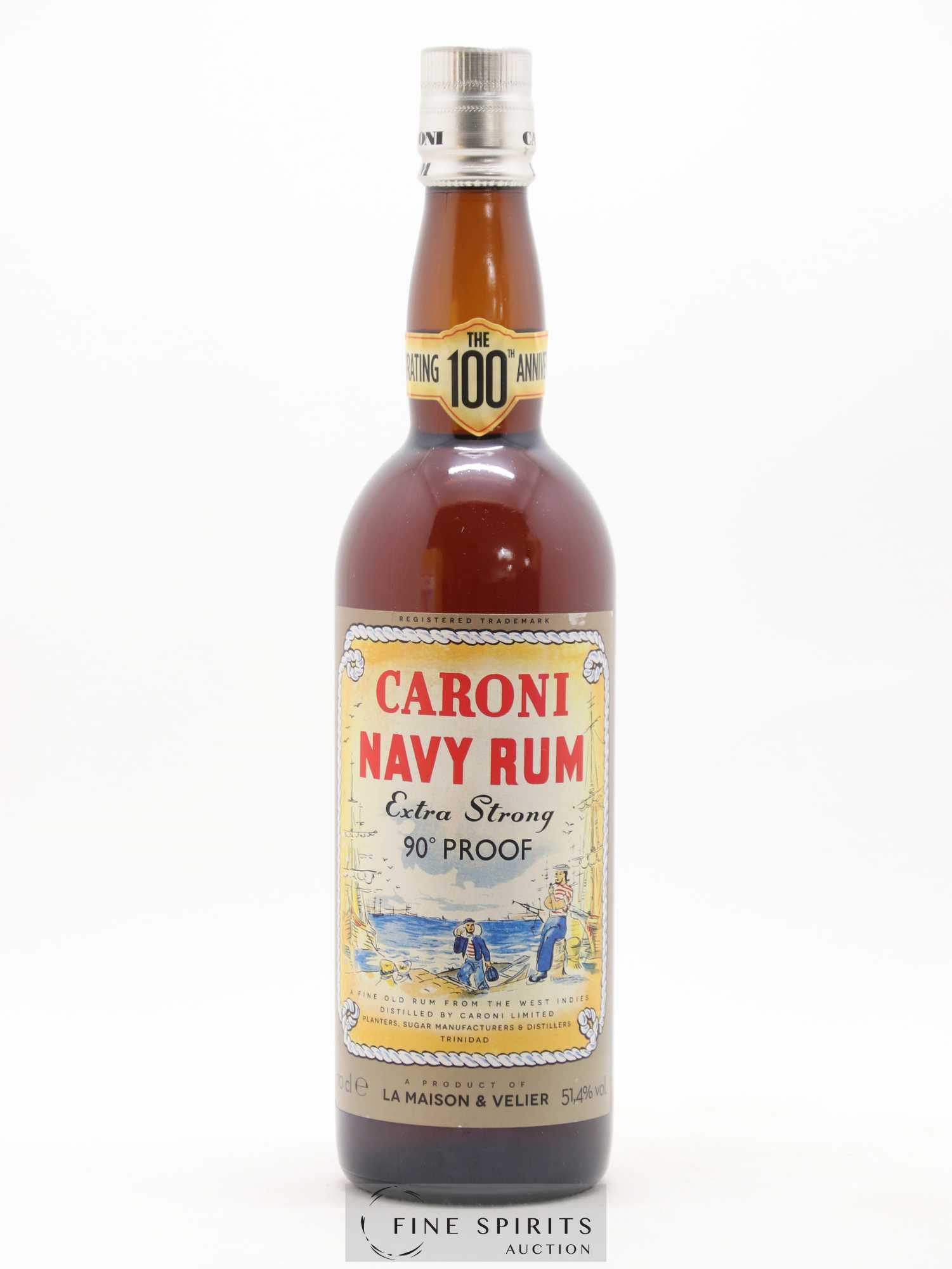 Caroni 18 years Velier Navy Rum 90° Proof - bottled 2018 Celebrating the 100th Anniversary Extra Strong - Lot de 1 bouteille - 1