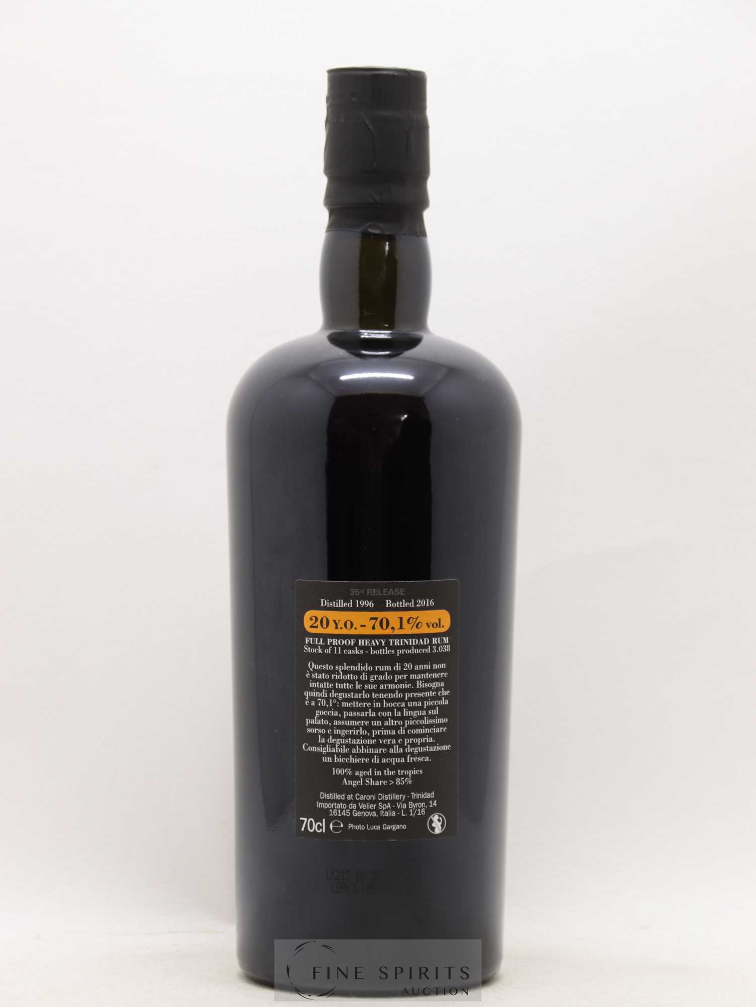 Caroni 20 years 1996 Velier Trespassers 35th Release - 3038 bottles - bottled 2016 Full Proof - Lot de 1 bouteille - 2