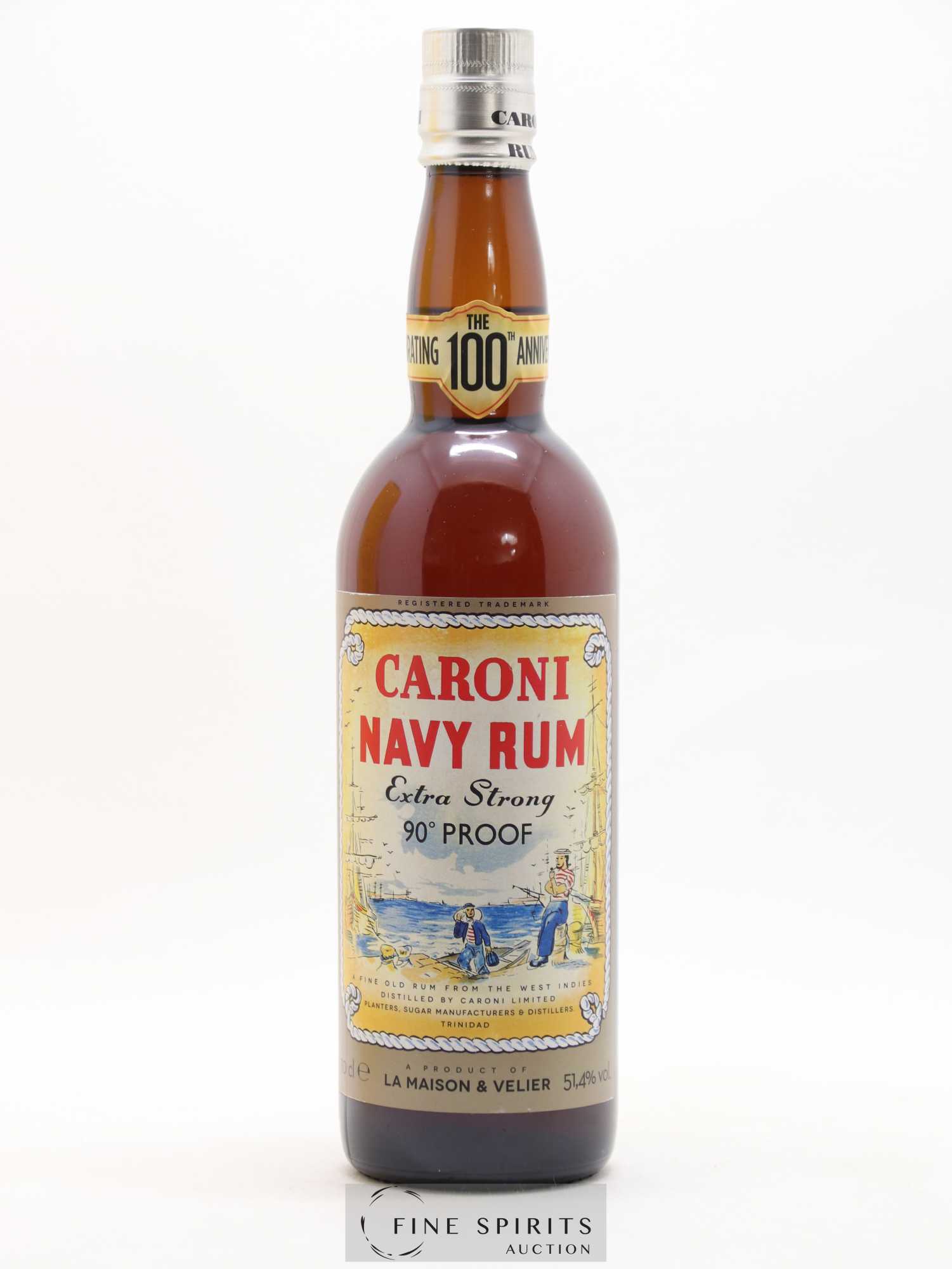 Caroni 18 years Velier Navy Rum 90° Proof - bottled 2018 Celebrating the 100th Anniversary Extra Strong - Lot de 1 bouteille - 1