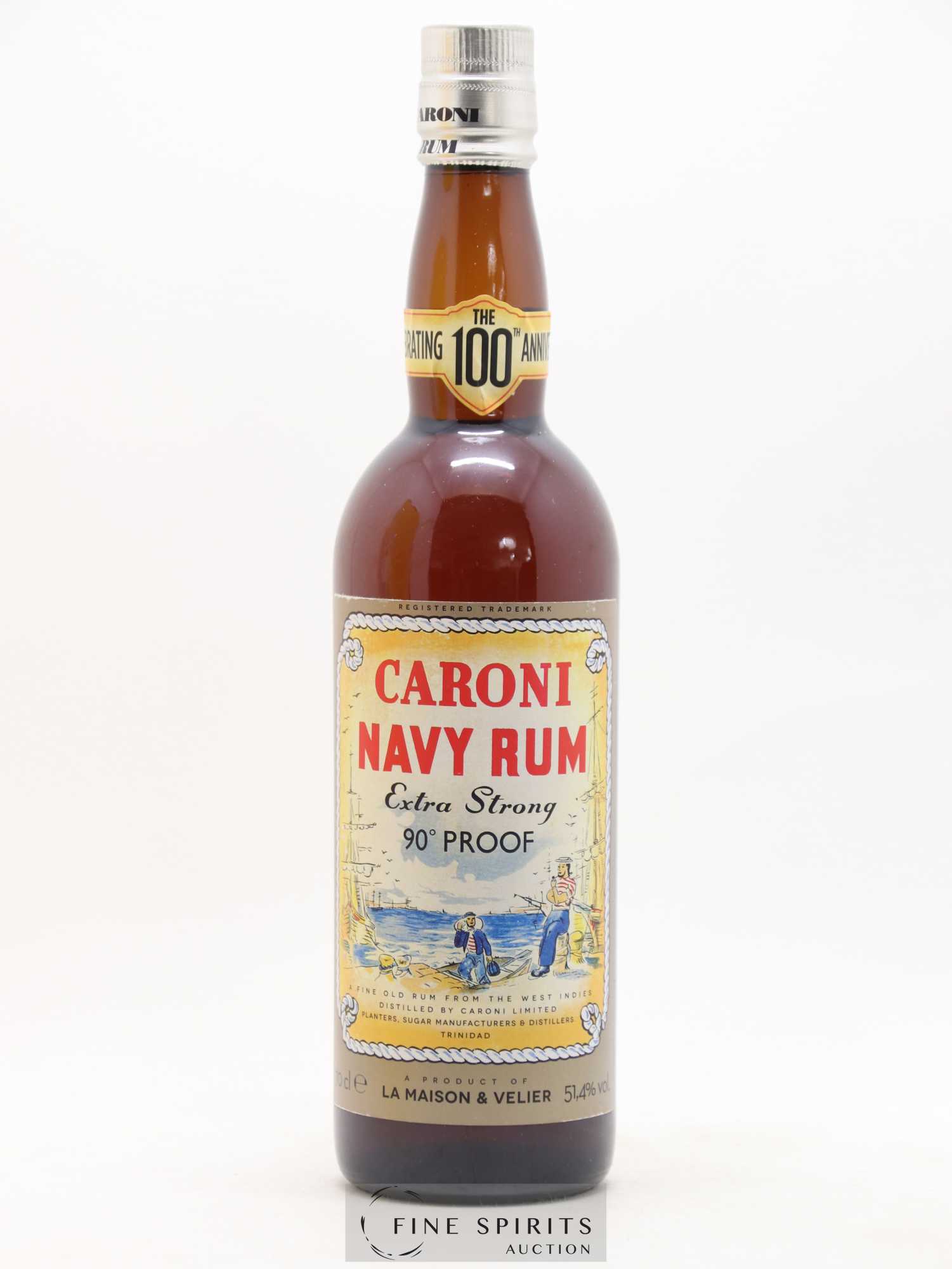 Caroni 18 years Velier Navy Rum 90° Proof - bottled 2018 Celebrating the 100th Anniversary Extra Strong - Lot de 1 bouteille - 1