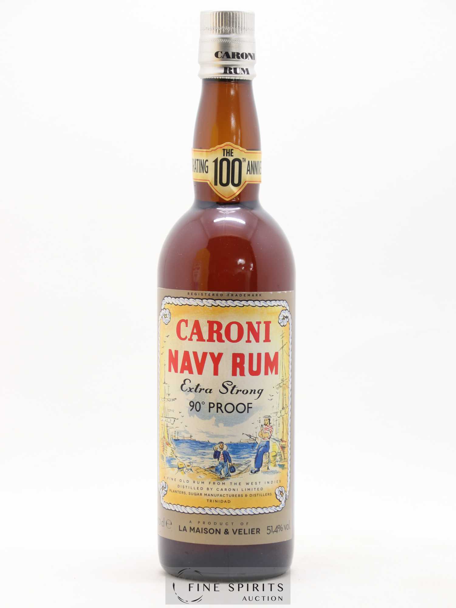 Caroni 18 years Velier Navy Rum 90° Proof - bottled 2018 Celebrating the 100th Anniversary Extra Strong - Lot de 1 bouteille - 1