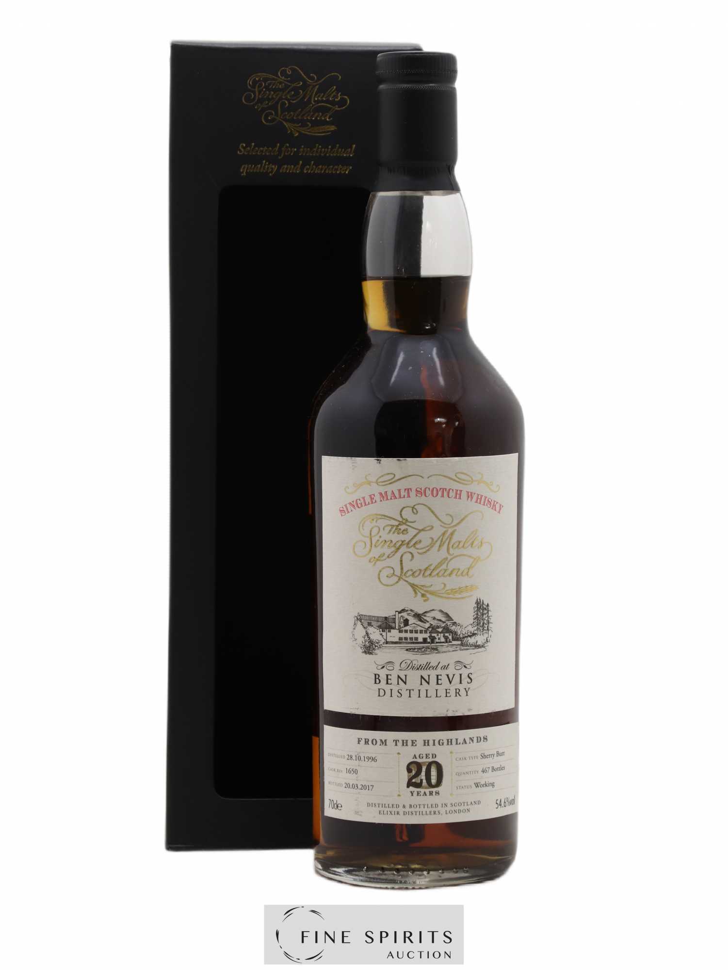 Ben Nevis 20 years 1996 Elixir Distillers Sherry Butt Cask n°1650 - One of 467 - bottled 2017 The Single Malts of Scotland - Posten von 1 Flasche - 0